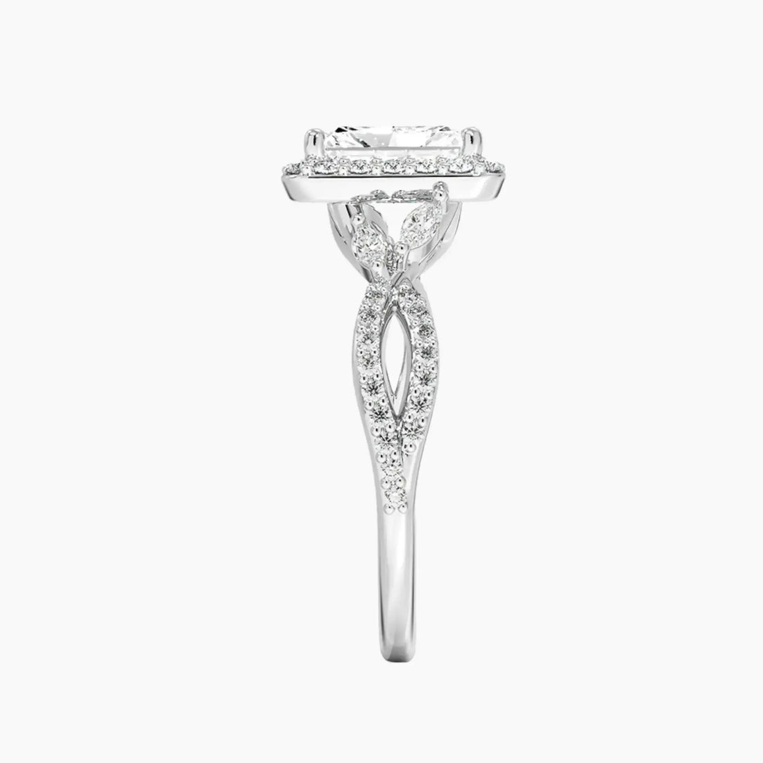 Nerissa Radiant Designer Diamond Ring Setting in 14K Yellow Gold