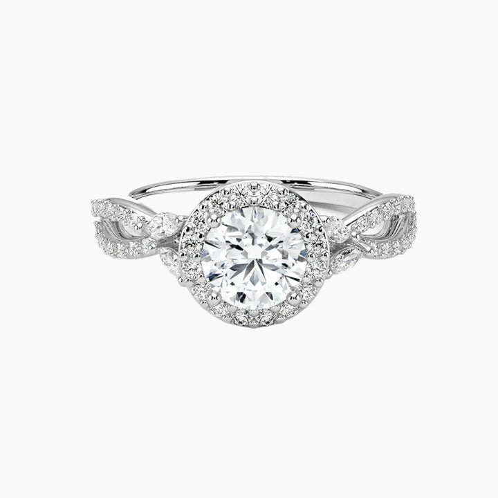 Nerissa Round Designer 2.5 Carat Lab Grown Diamond Engagement Ring in 18K White Gold