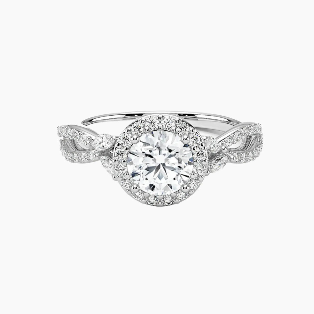 Nerissa Round Designer Diamond Ring Setting in 18K Rose Gold