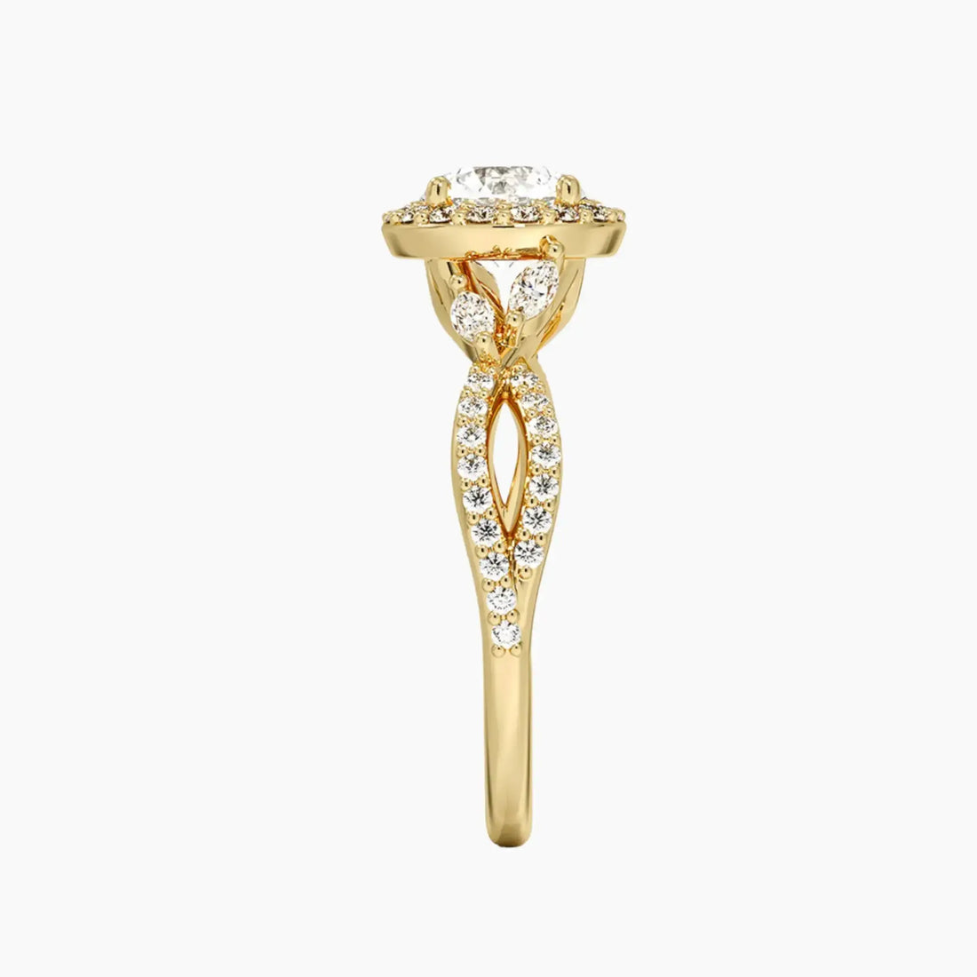 Nerissa Round Designer Diamond Ring Setting in 18K Rose Gold