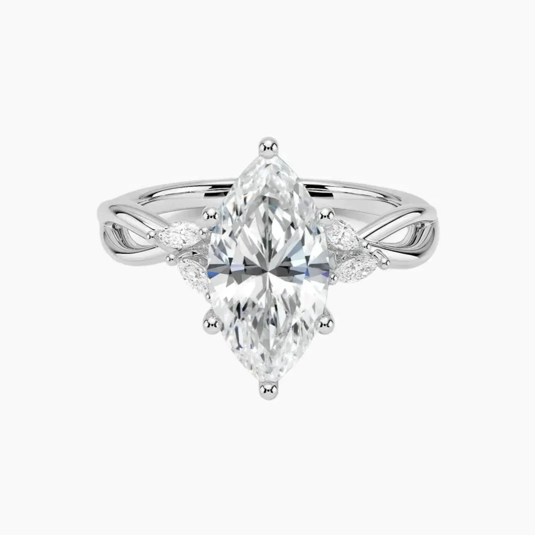 Amara Marquise Designer Diamond Ring Setting in 14K Rose Gold