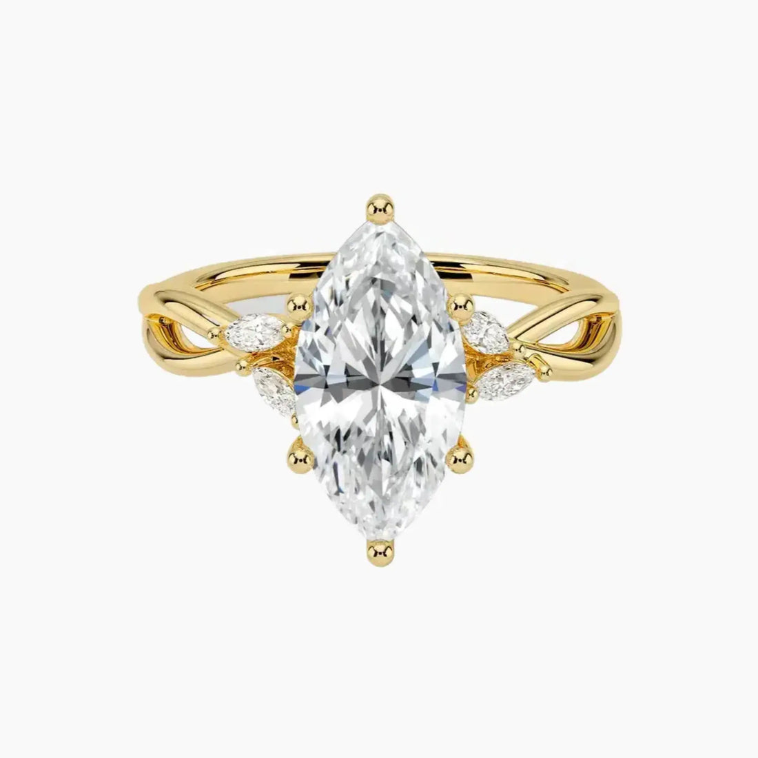 Amara Marquise Designer 3 Carat Lab Grown Diamond Engagement Ring in 18K Rose Gold