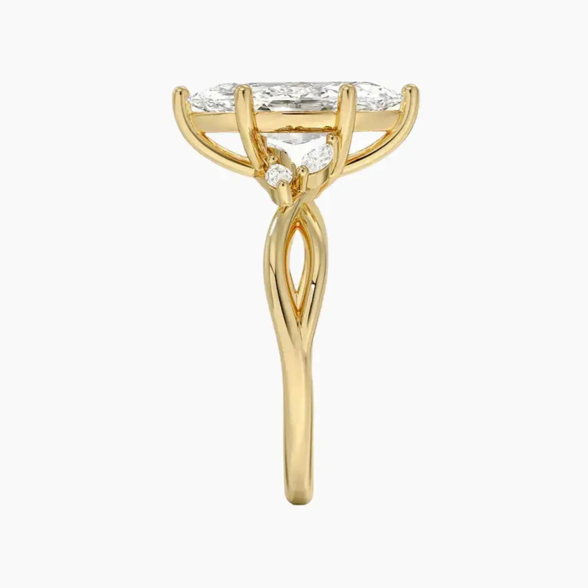 Amara Marquise Designer 2 Carat Lab Grown Diamond Engagement Ring in 18K White Gold
