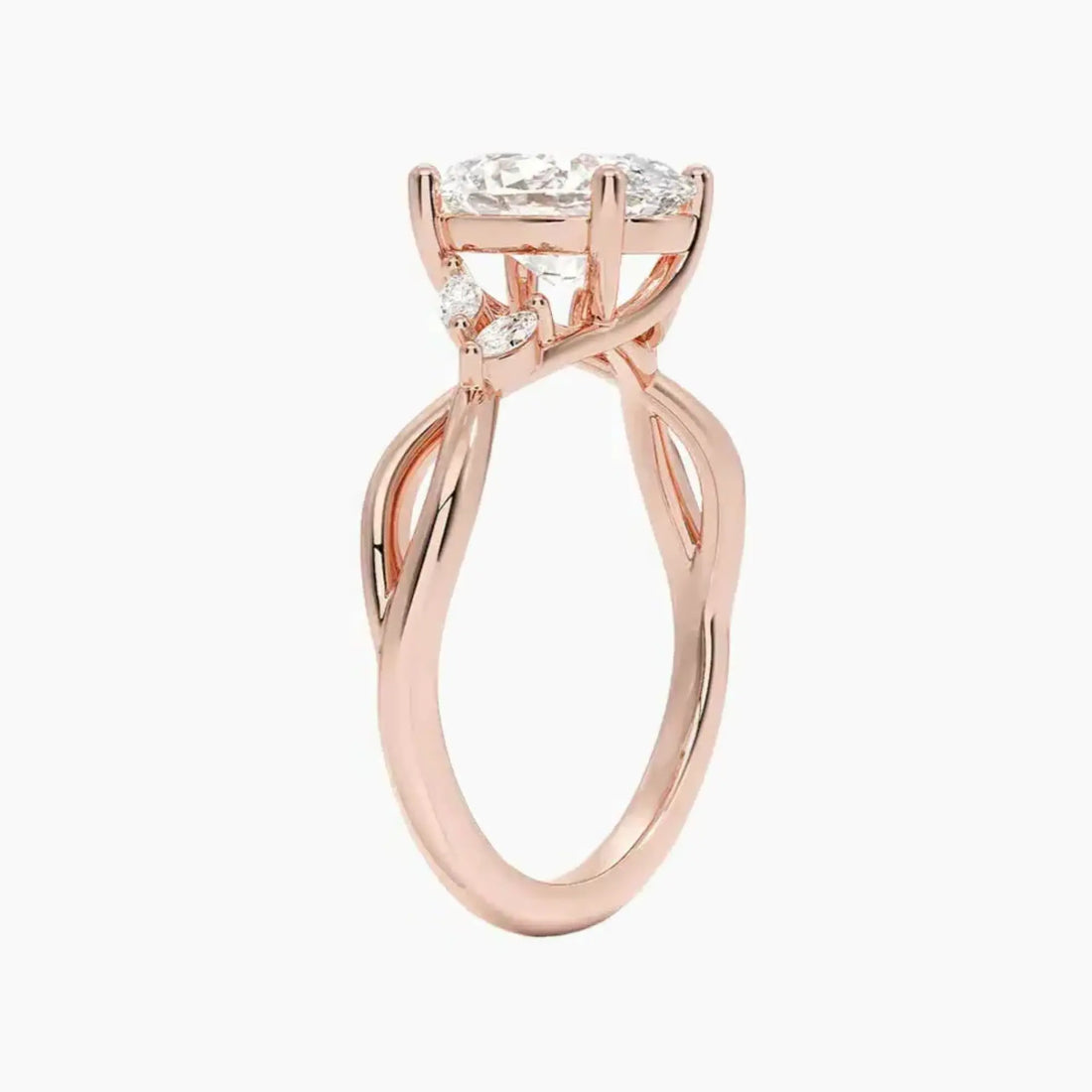 Amara Oval Designer Diamond Ring Setting in 18K White Gold