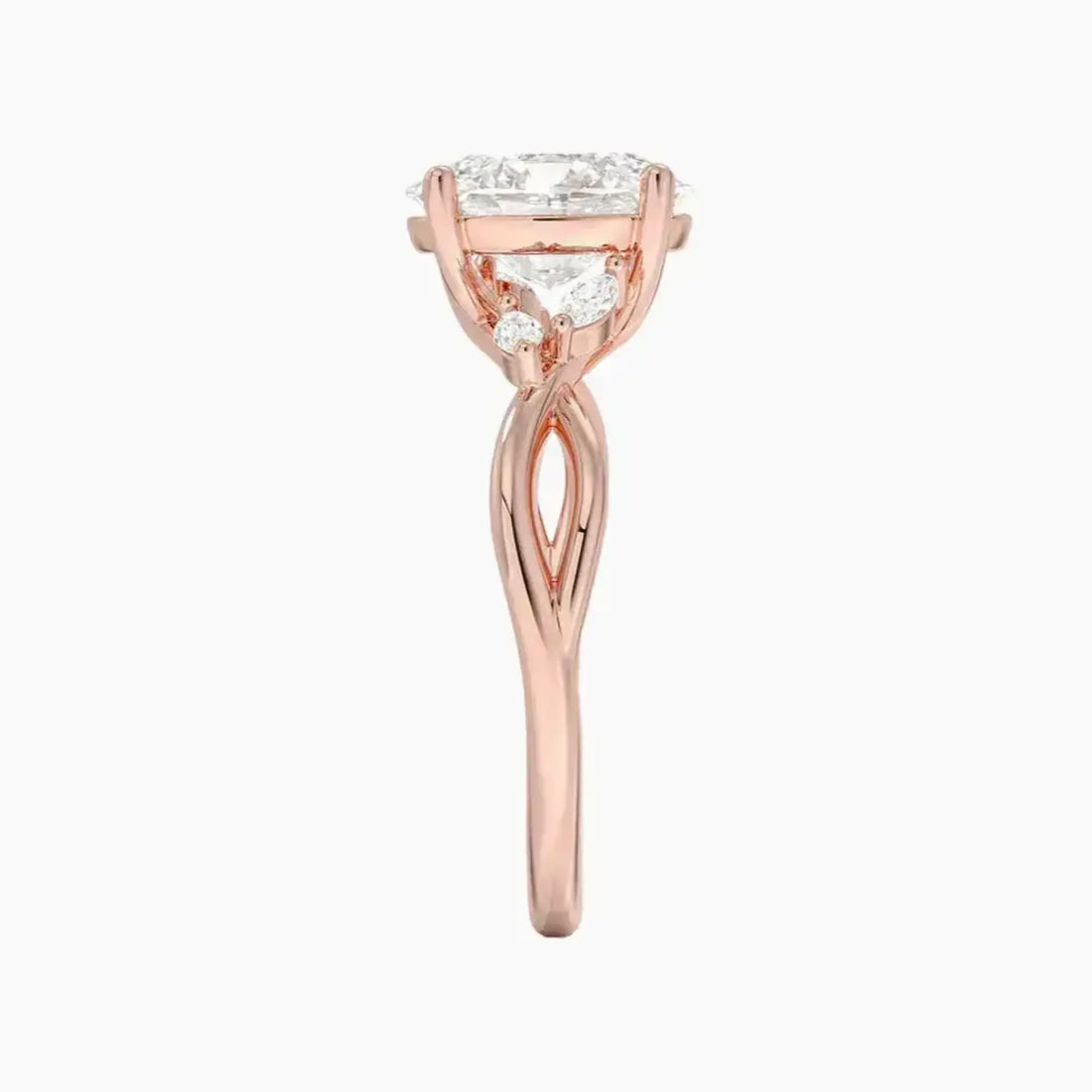 Amara Oval Designer 1.5 Carat Lab Grown Diamond Engagement Ring in 14K White Gold