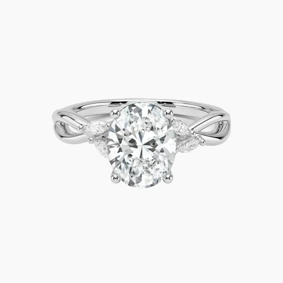 Amara Oval Designer Diamond Ring Setting in 14K Rose Gold