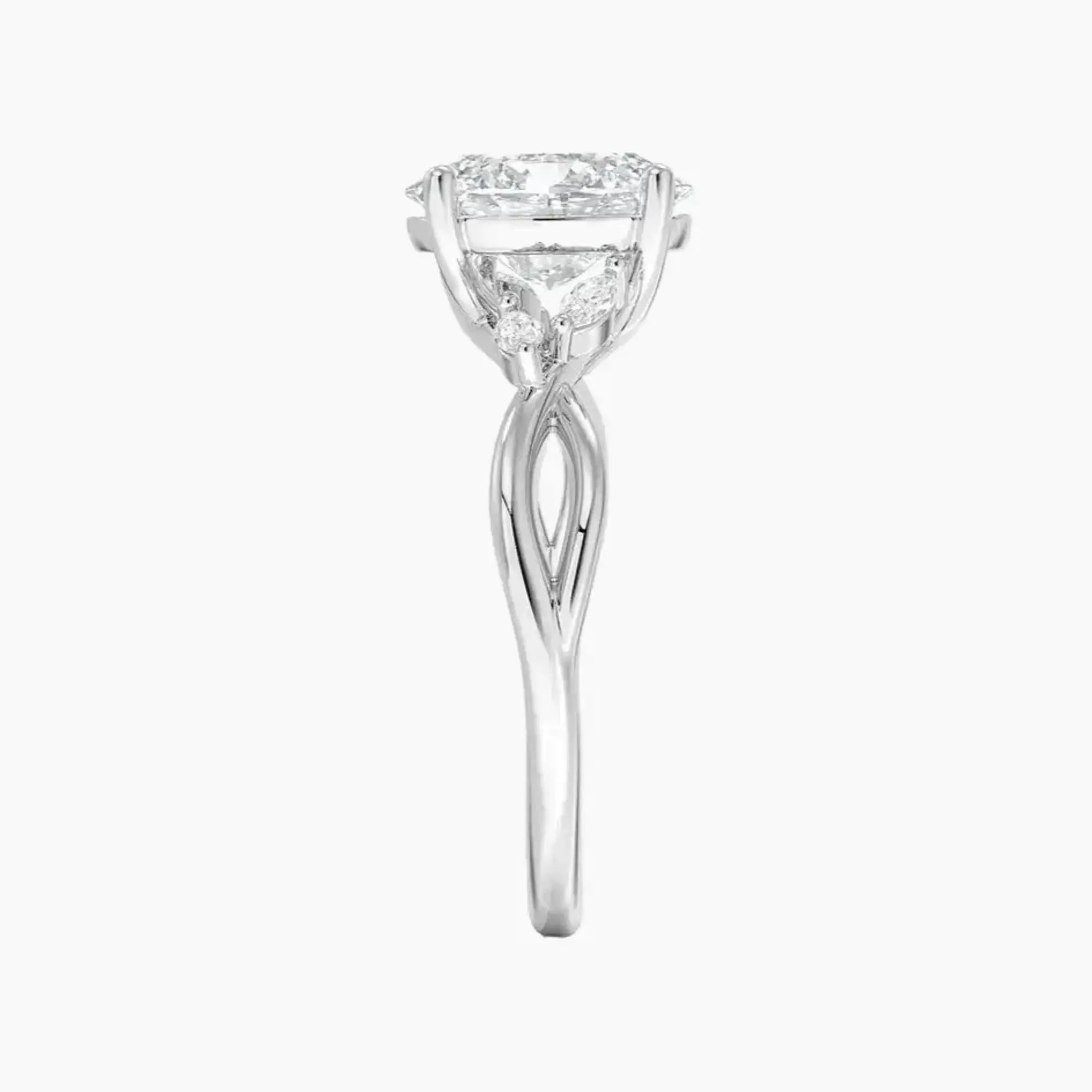 Amara Oval Designer 2.5 Carat Lab Grown Diamond Engagement Ring in 14K Rose Gold