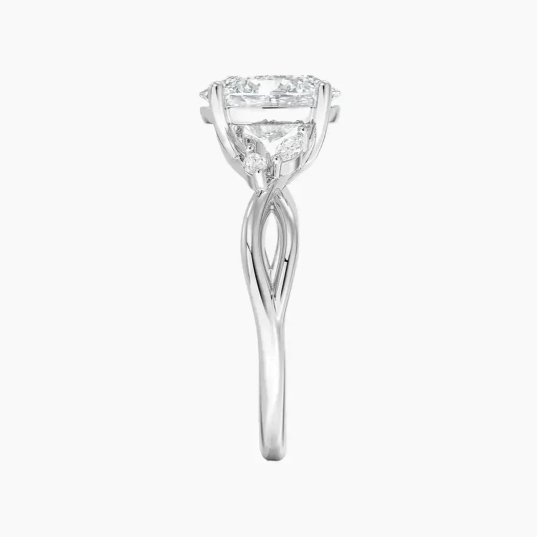 Amara Oval Designer 2.5 Carat Lab Grown Diamond Engagement Ring in 14K Rose Gold