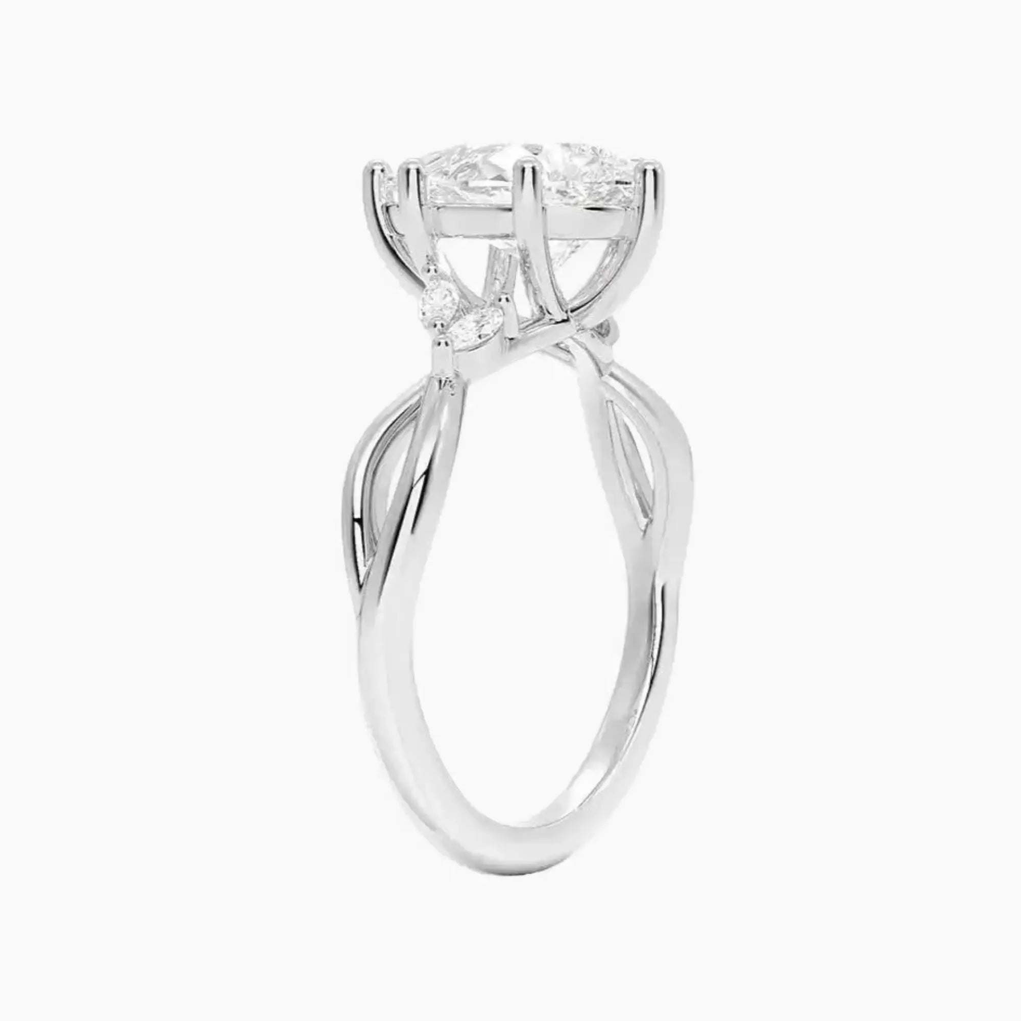Amara Pear Designer 3 Carat Lab Grown Diamond Engagement Ring in 18K Yellow Gold