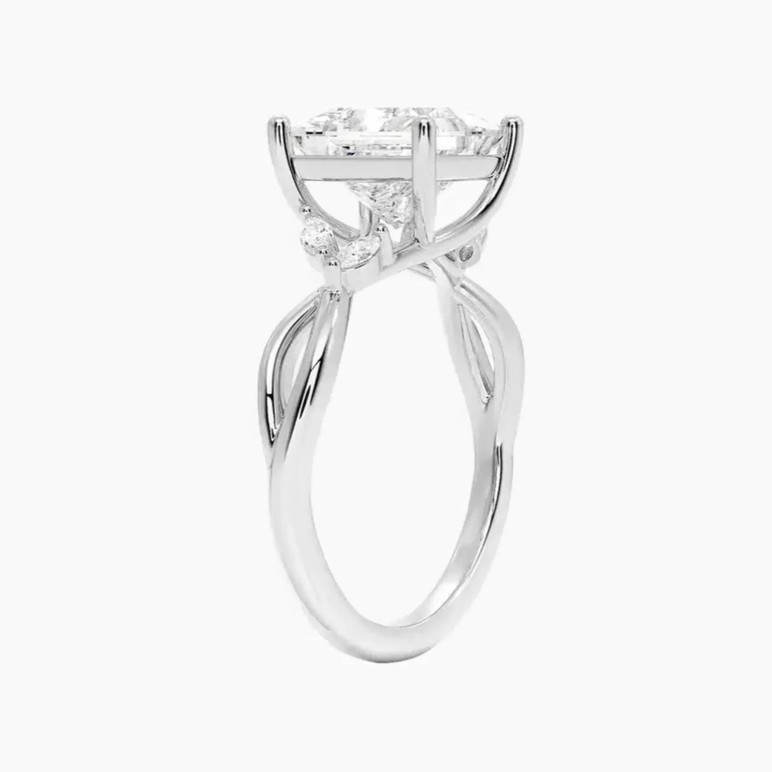 Amara Princess Designer 1 Carat Lab Grown Diamond Engagement Ring in 14K Yellow Gold
