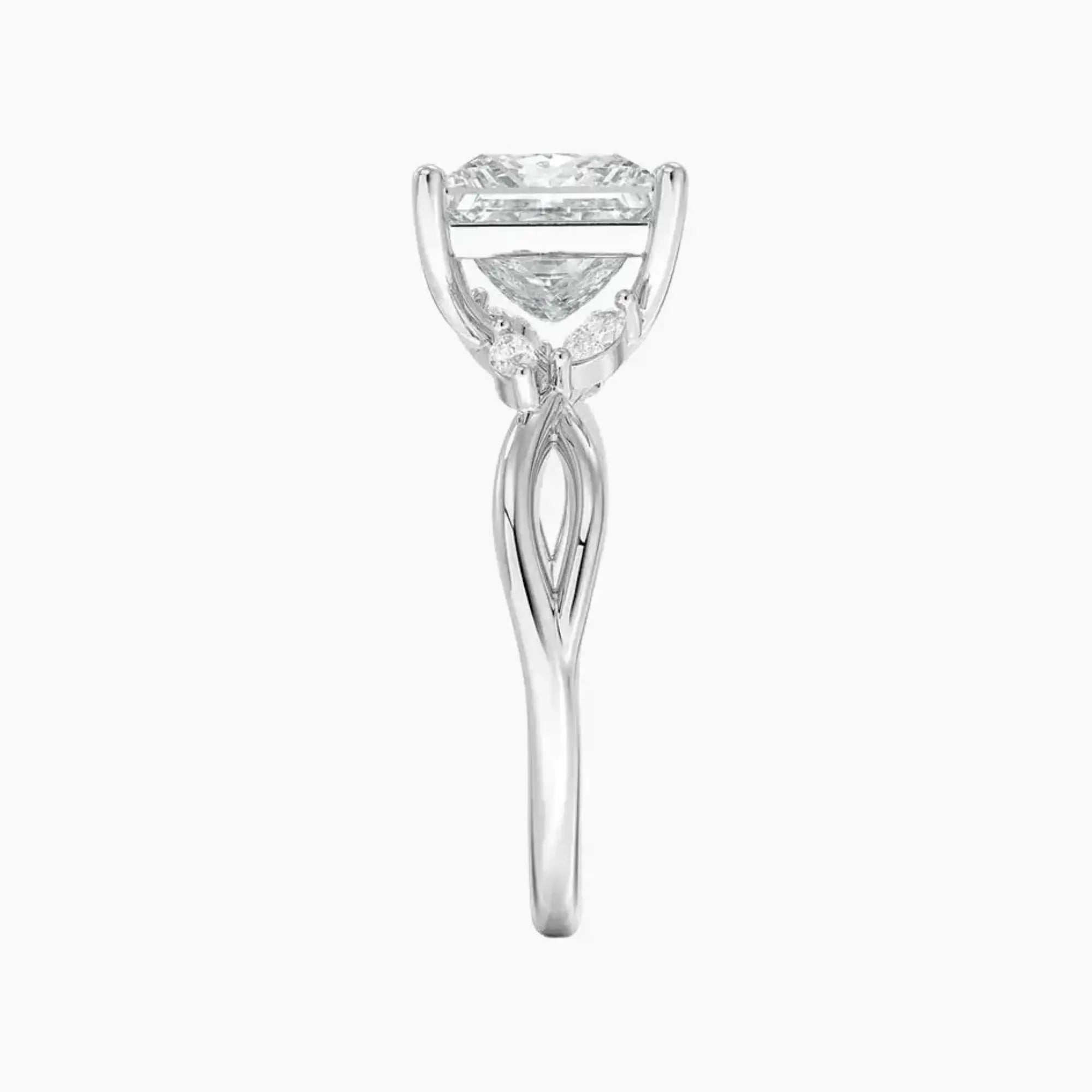Amara Princess Designer 1.5 Carat Lab Grown Diamond Engagement Ring in 14K Rose Gold