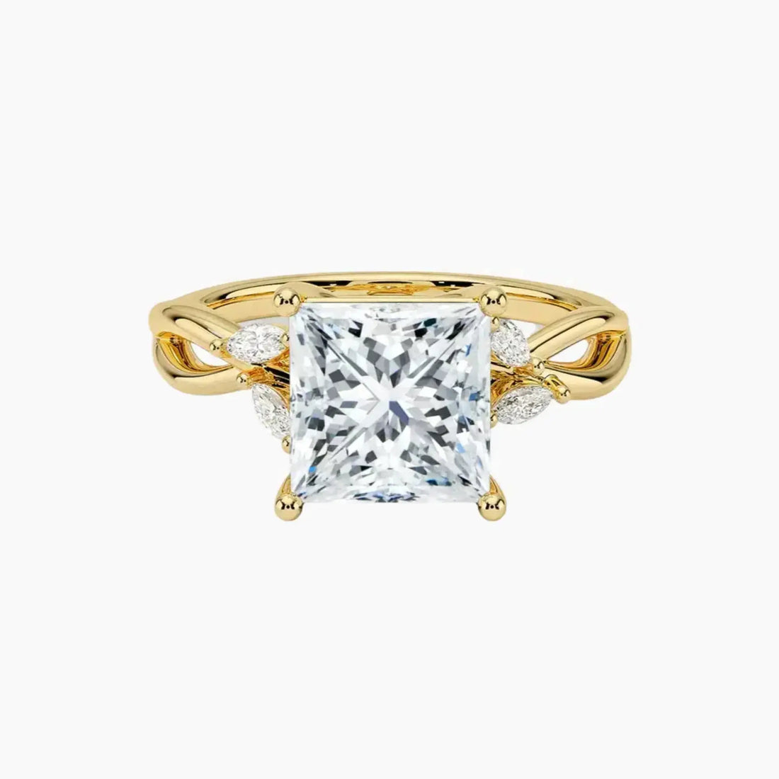 Amara Princess Designer Diamond Ring Setting in 14K Rose Gold