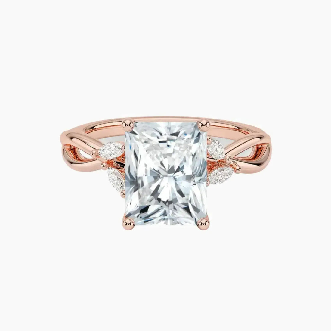 Amara Radiant Designer Diamond Ring Setting in 18K Yellow Gold