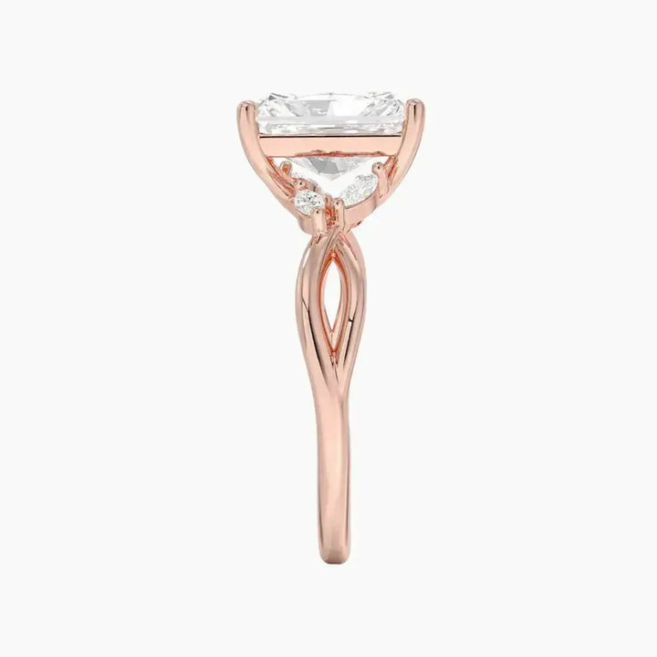 Amara Radiant Designer 1 Carat Lab Grown Diamond Engagement Ring in 18K Yellow Gold