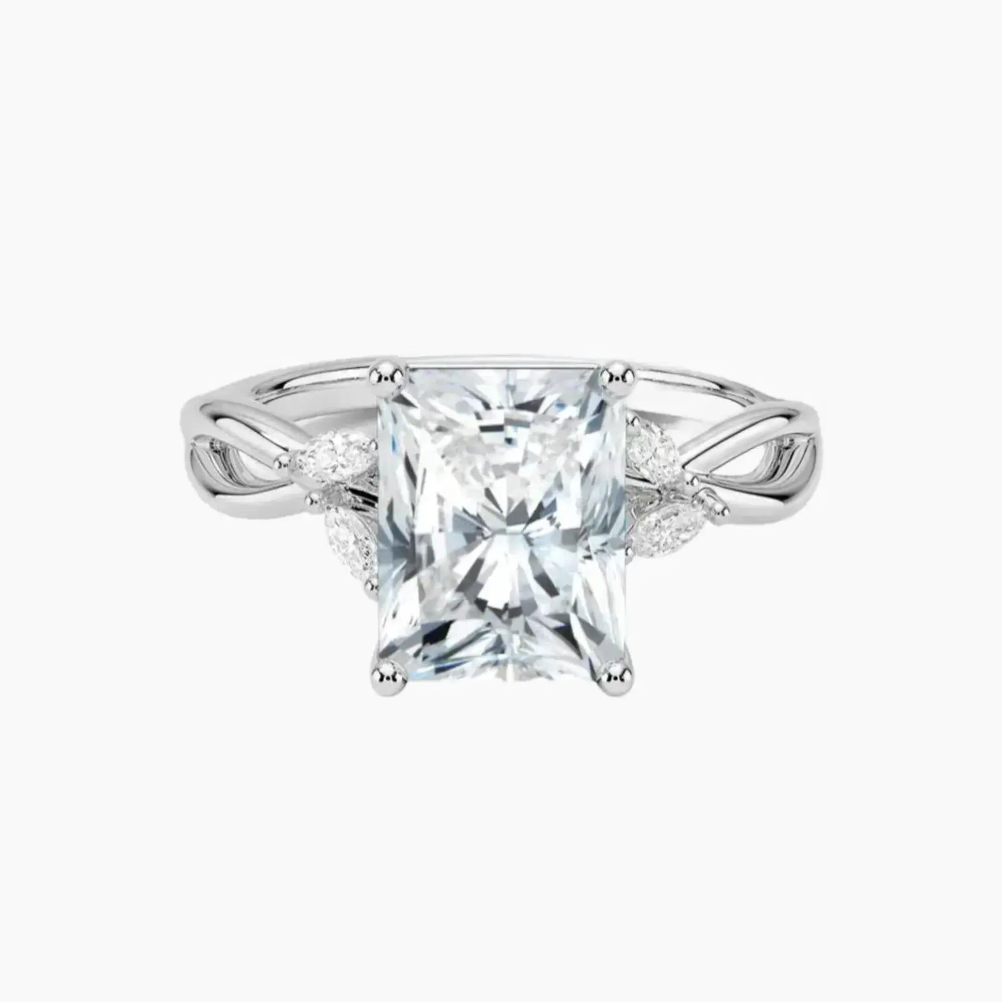 Amara Radiant Designer 3 Carat Lab Grown Diamond Engagement Ring in 14K Rose Gold