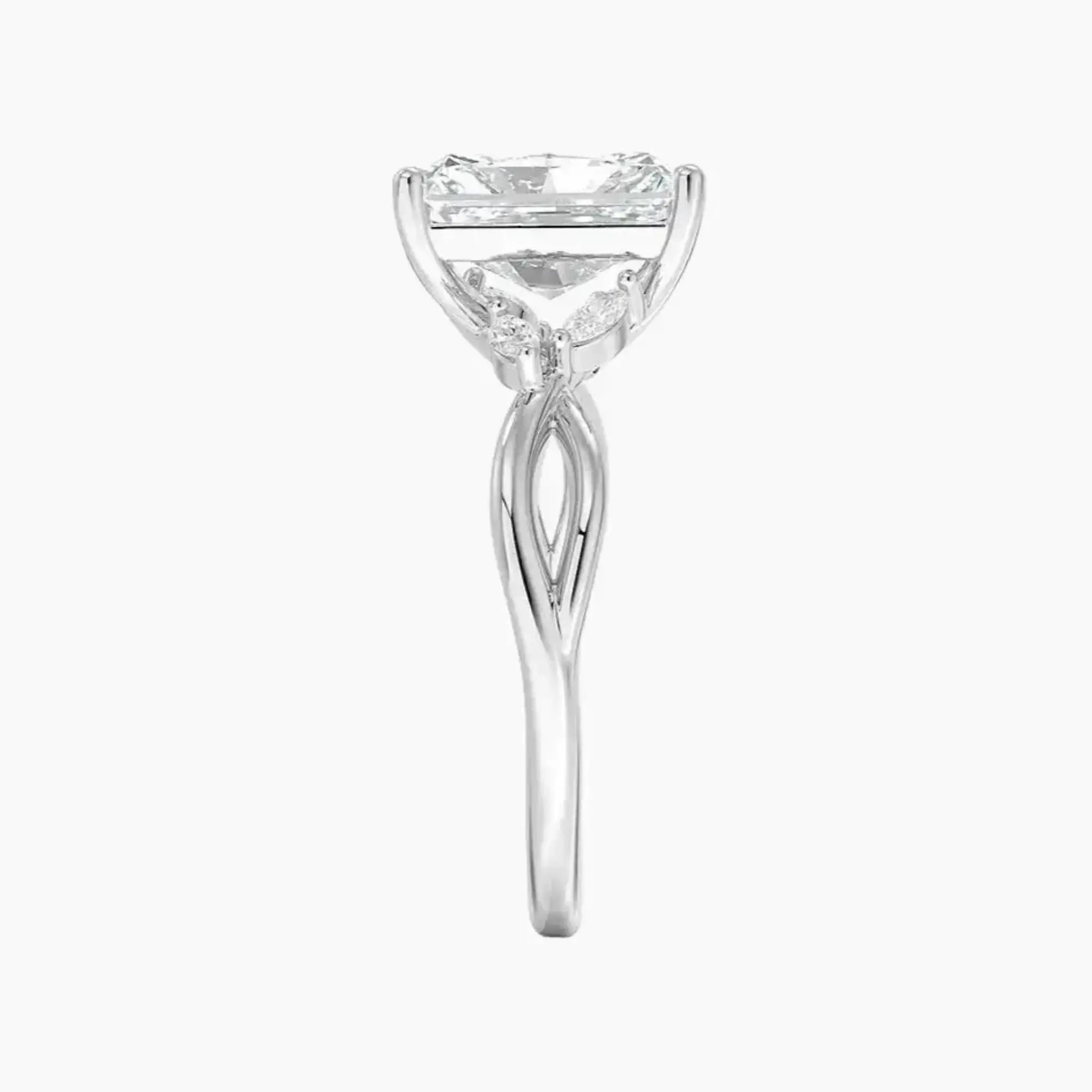 Amara Radiant Designer Diamond Ring Setting in 18K Rose Gold