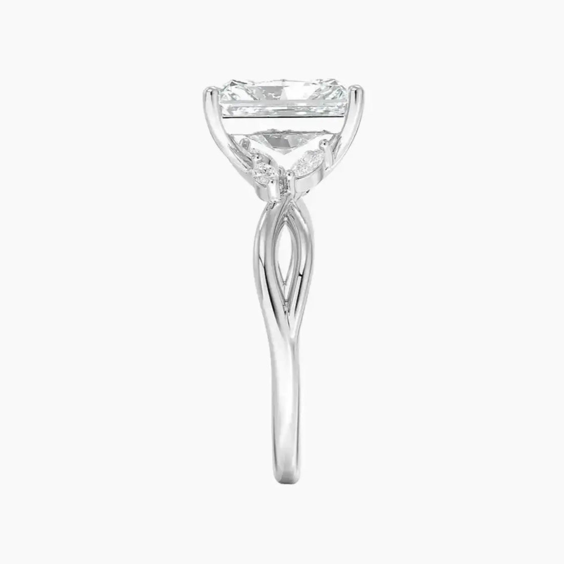 Amara Radiant Designer 2 Carat Lab Grown Diamond Engagement Ring in 14K Yellow Gold