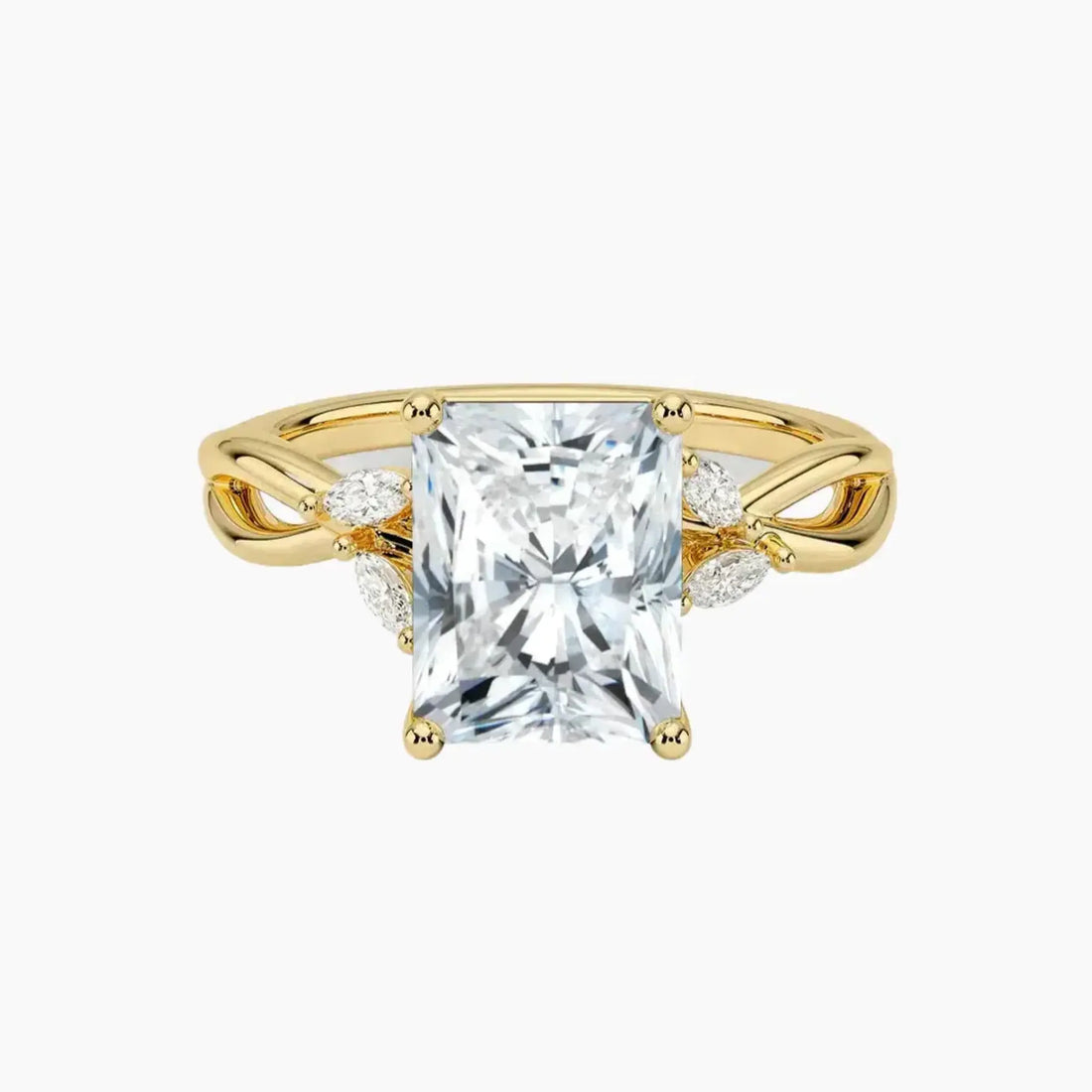Amara Radiant Designer Diamond Ring Setting in 18K White Gold