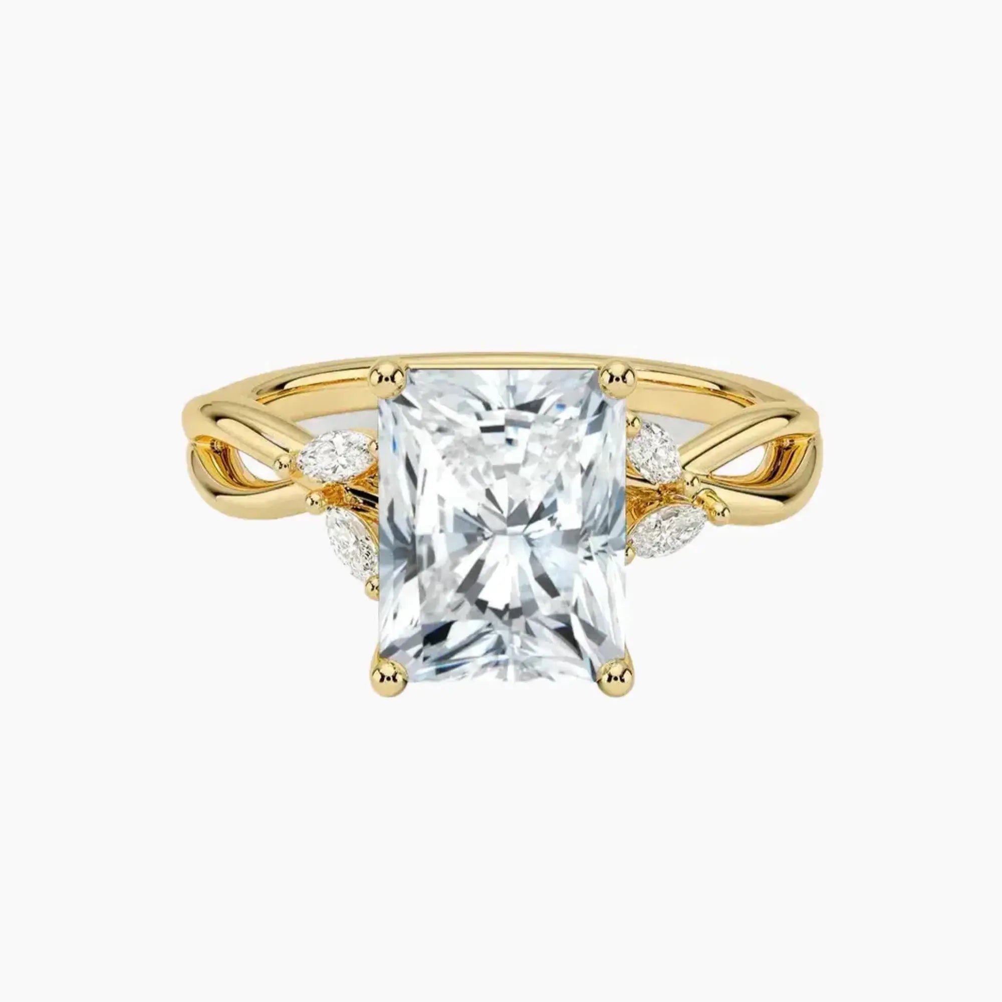 Amara Radiant Designer 2 Carat Lab Grown Diamond Engagement Ring in 18K White Gold