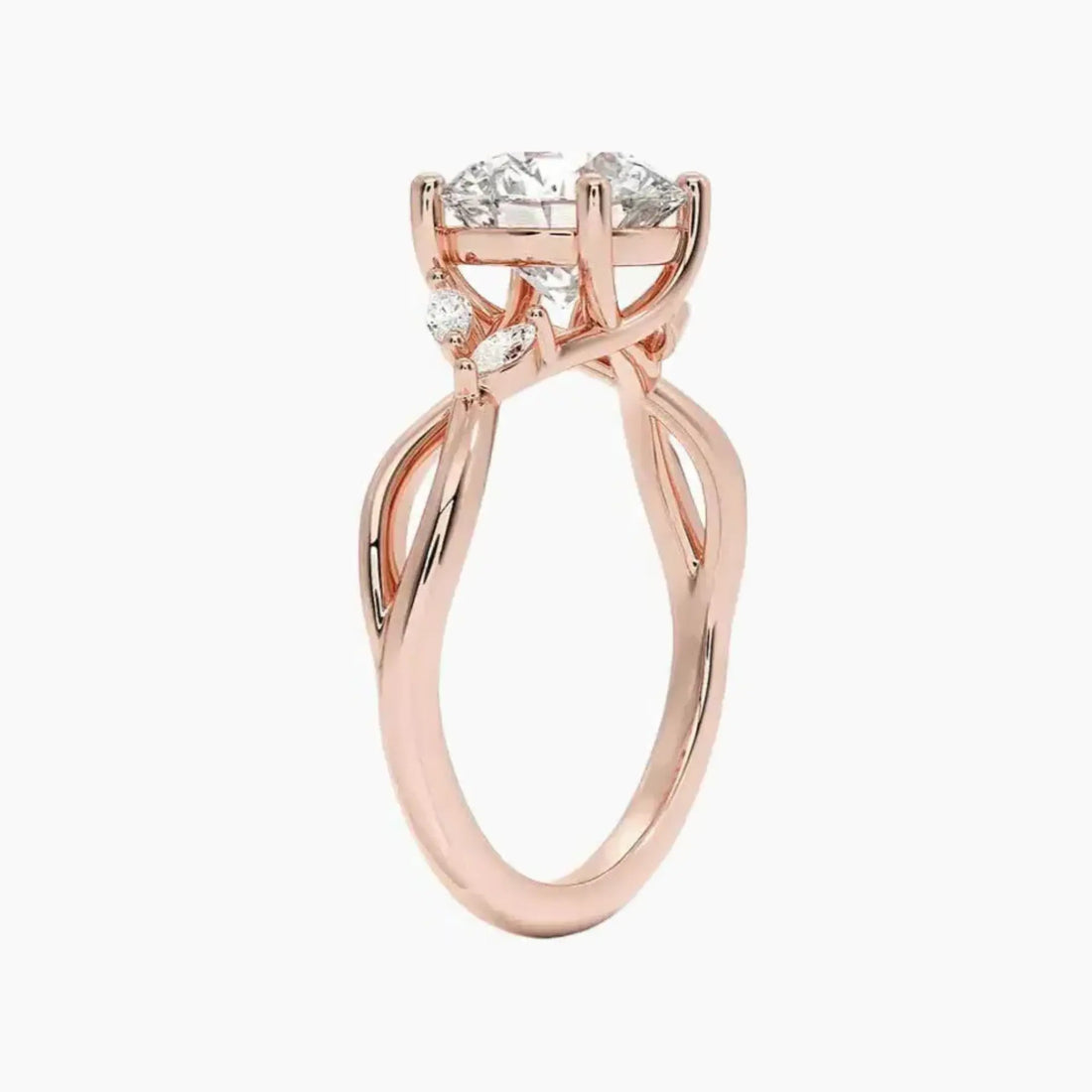 Amara Round Designer Diamond Ring Setting in 14K Yellow Gold