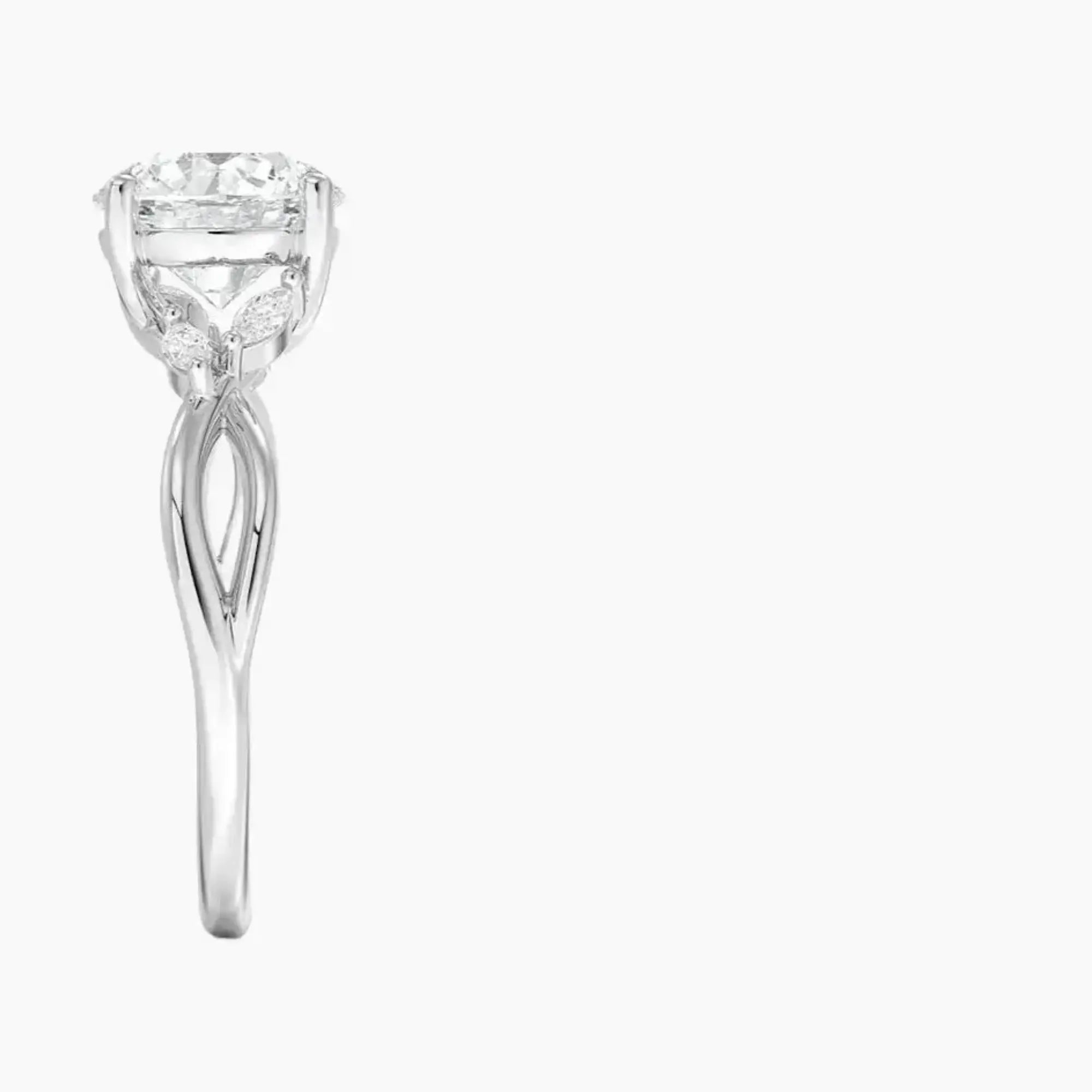 Amara Round Designer 2.5 Carat Lab Grown Diamond Engagement Ring in 18K Rose Gold