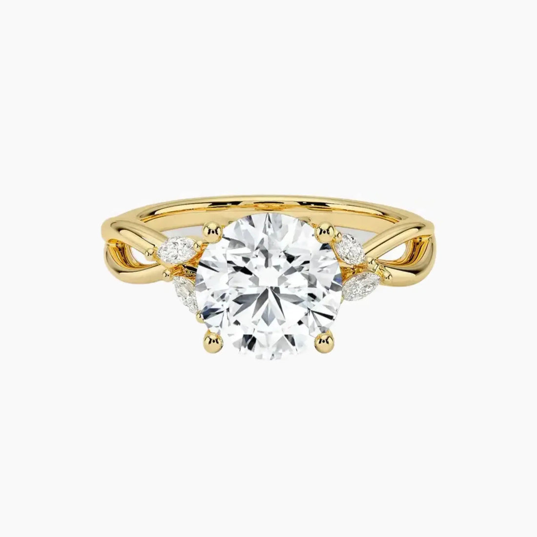 Amara Round Designer Diamond Ring Setting in 14K Rose Gold