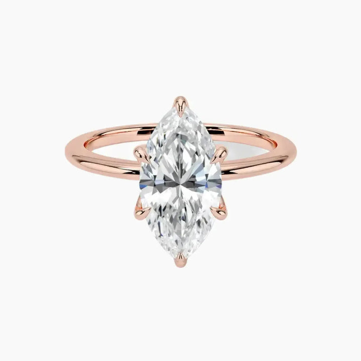 Faye Marquise Solitaire 1.5 Carat Lab Grown Diamond Engagement Ring in 18K Rose Gold
