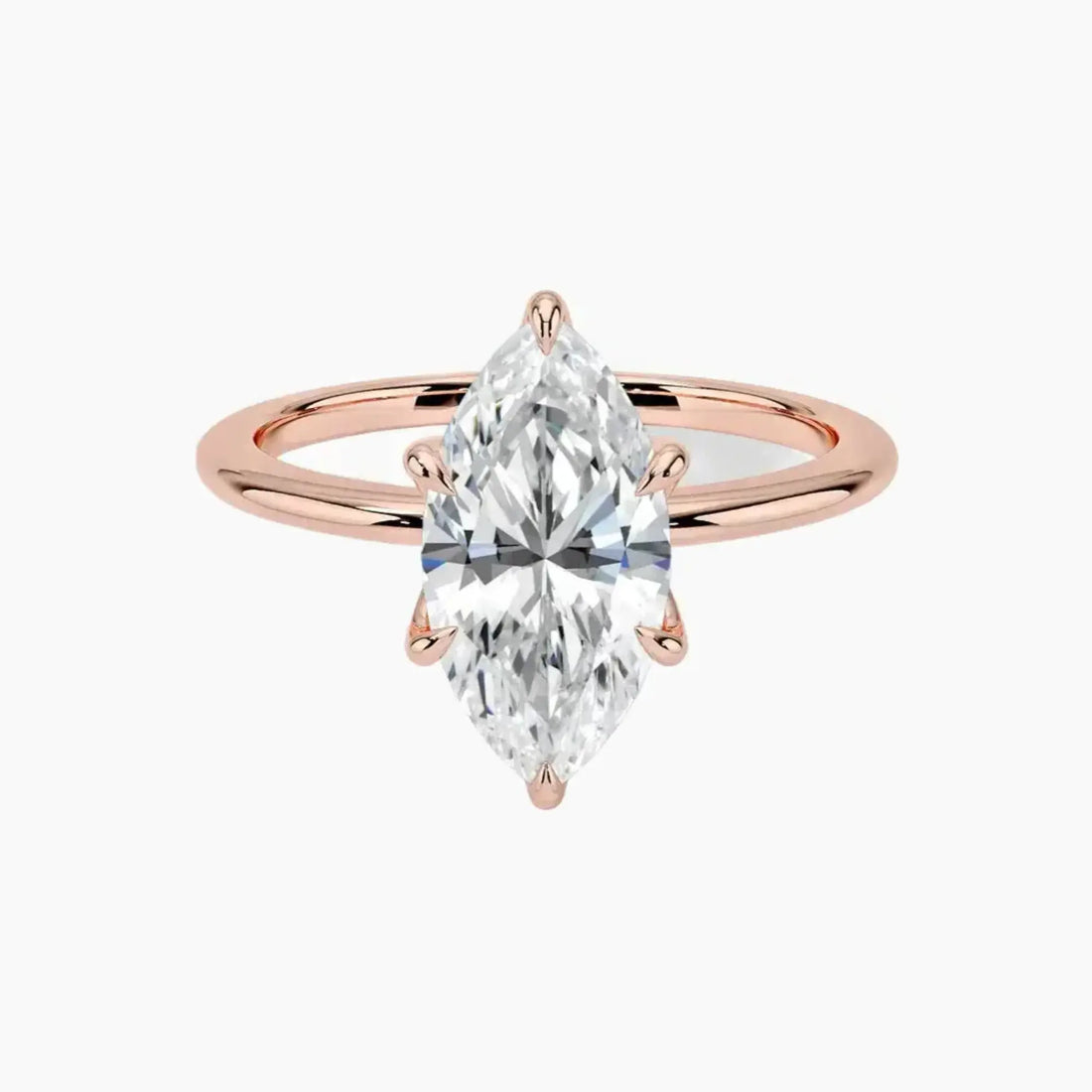 Faye Marquise Solitaire 2 Carat Lab Grown Diamond Engagement Ring in 18K White Gold