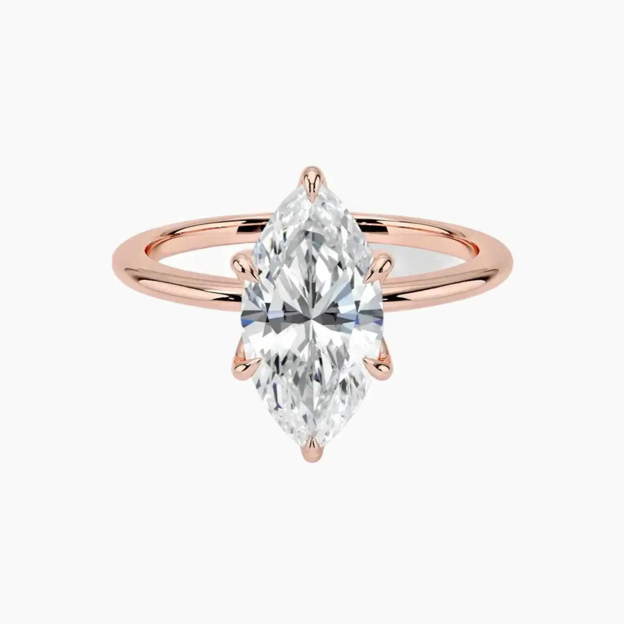 Faye Marquise Solitaire Diamond Ring Setting in 18K Yellow Gold