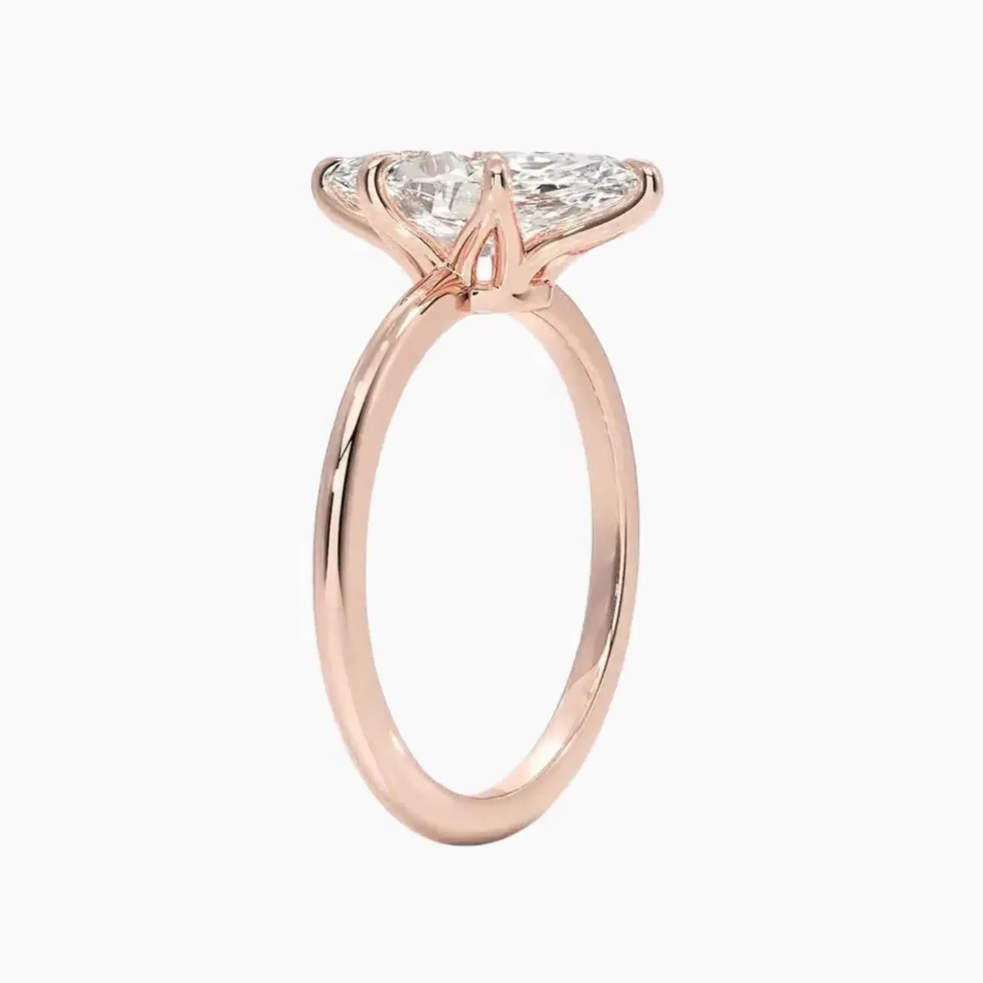 Faye Marquise Solitaire Diamond Ring Setting in 14K Rose Gold