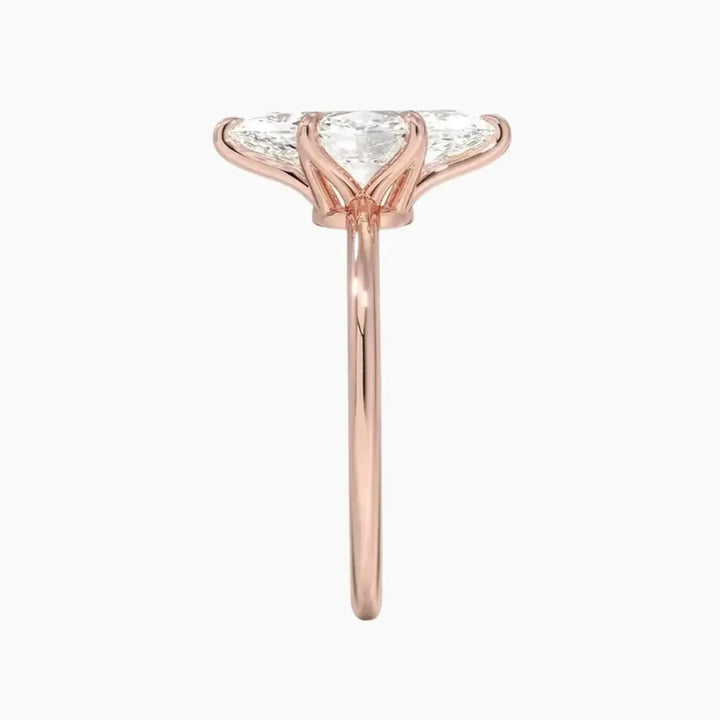 Faye Marquise Solitaire 3 Carat Lab Grown Diamond Engagement Ring in 18K Yellow Gold