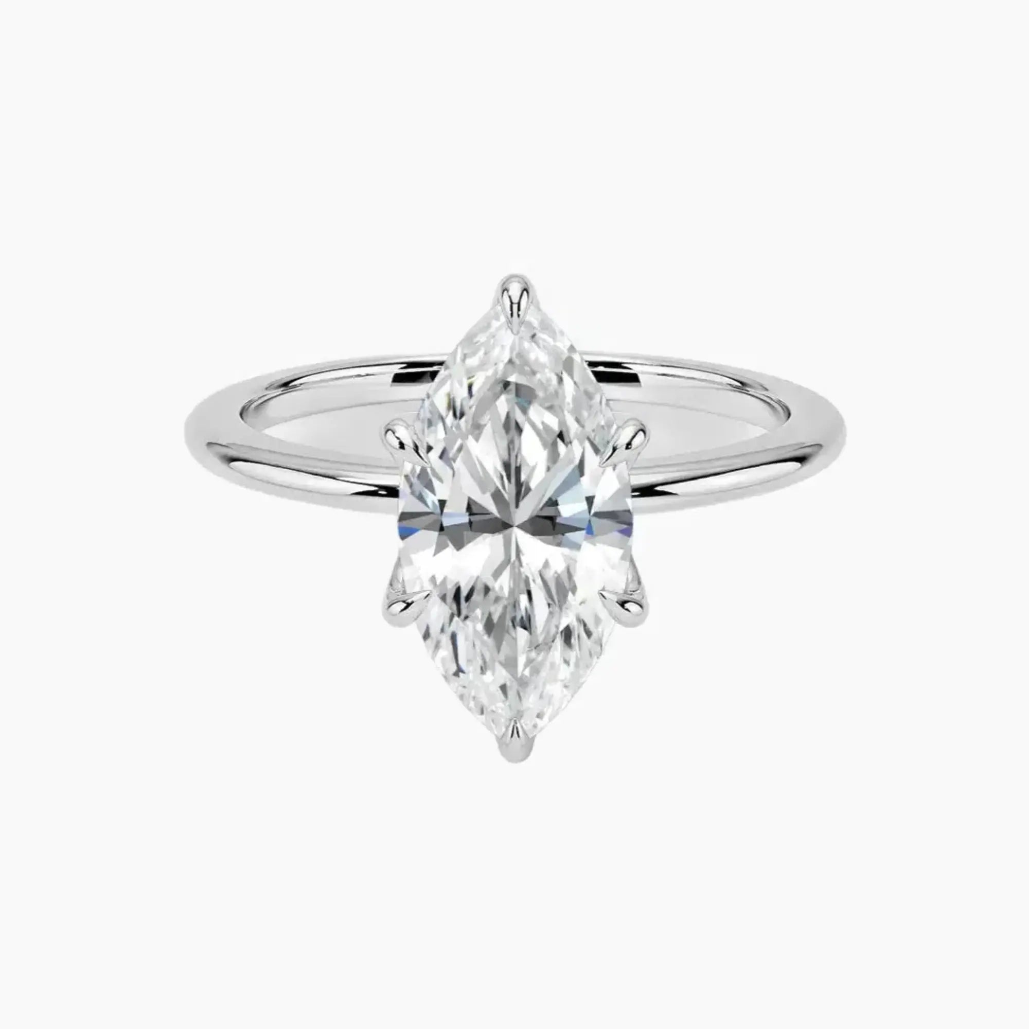 Faye Marquise Solitaire 2.5 Carat Lab Grown Diamond Engagement Ring in 14K White Gold