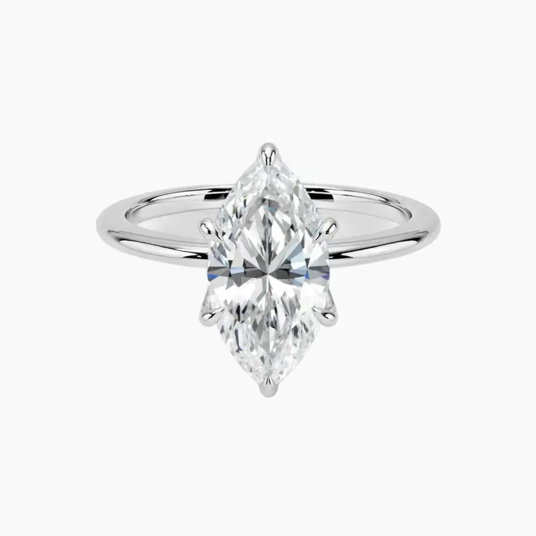 Faye Marquise Solitaire 2.5 Carat Lab Grown Diamond Engagement Ring in 14K White Gold