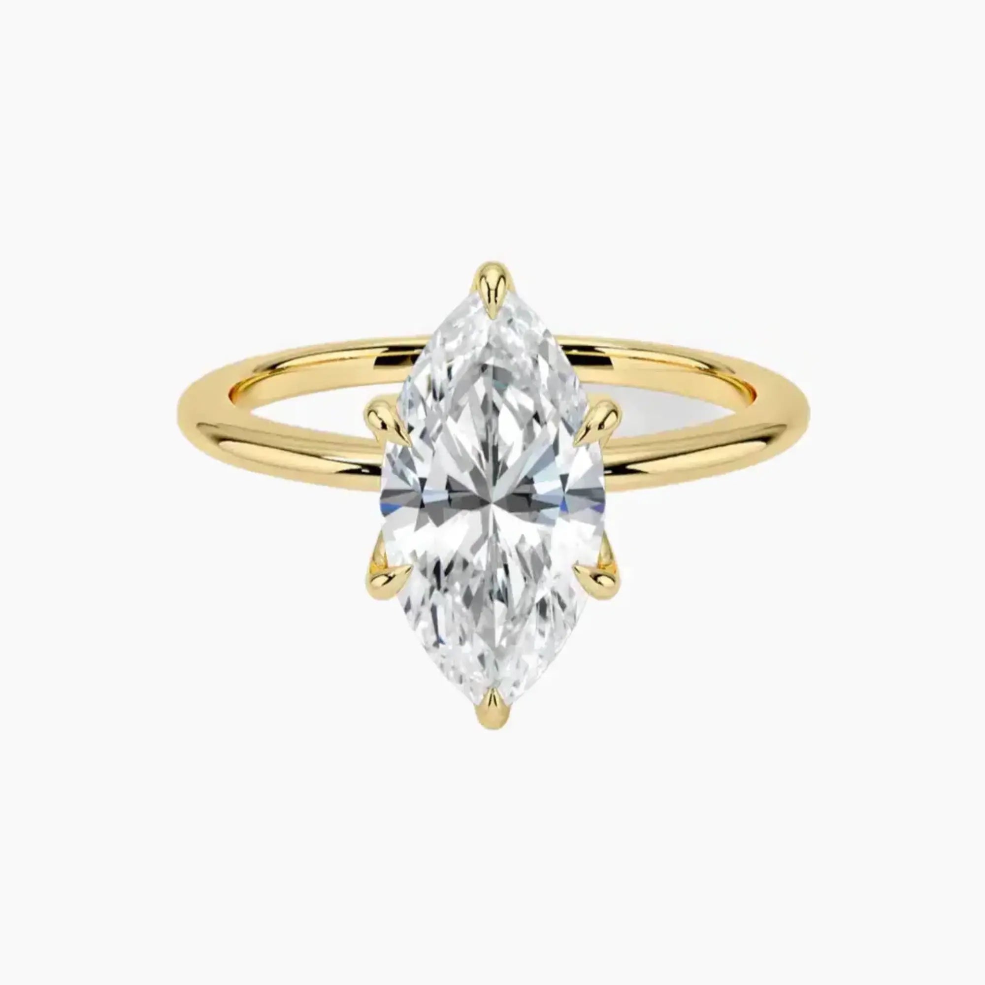 Faye Marquise Solitaire 3 Carat Lab Grown Diamond Engagement Ring in 14K Rose Gold