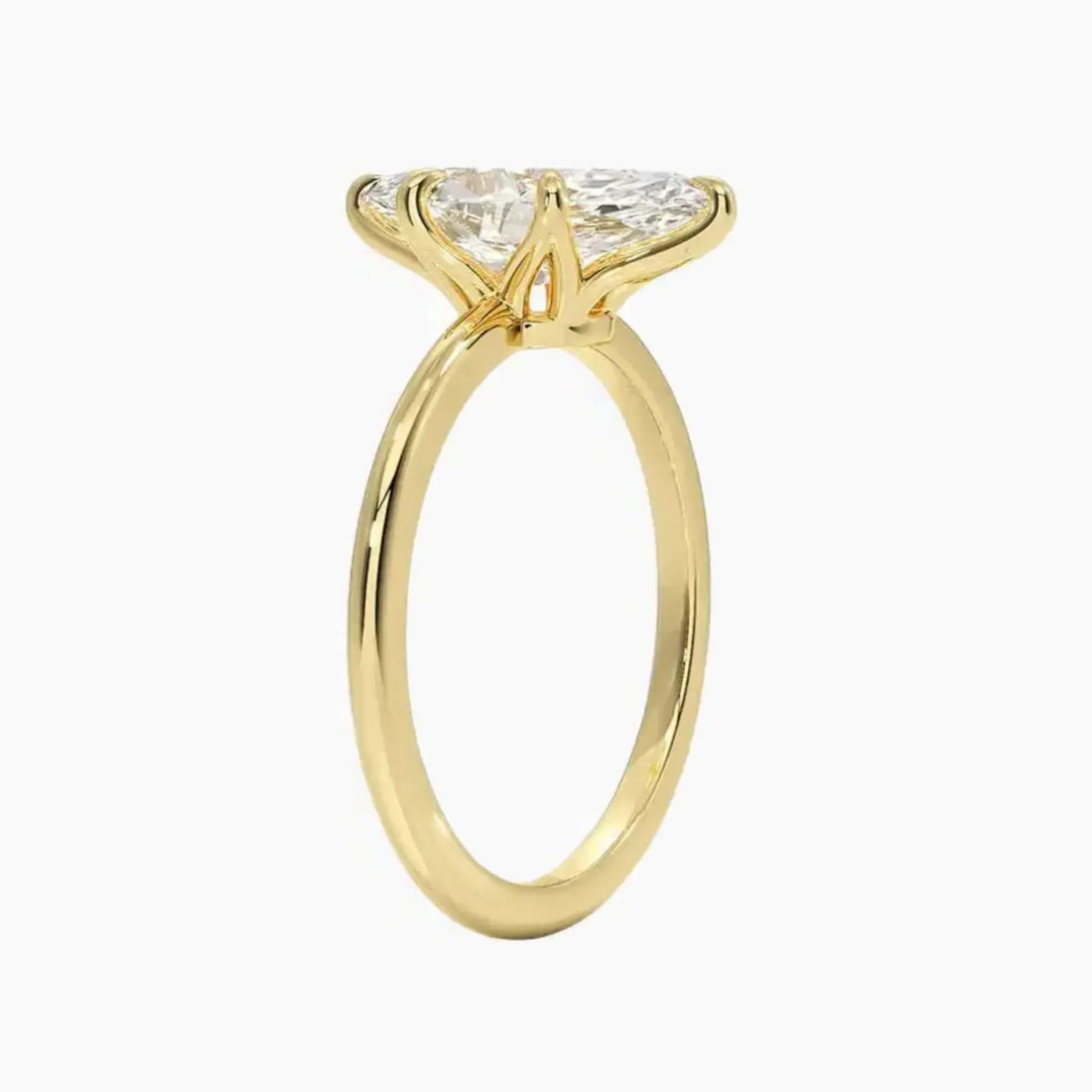 Faye Marquise Solitaire 1 Carat Lab Grown Diamond Engagement Ring in 18K Yellow Gold