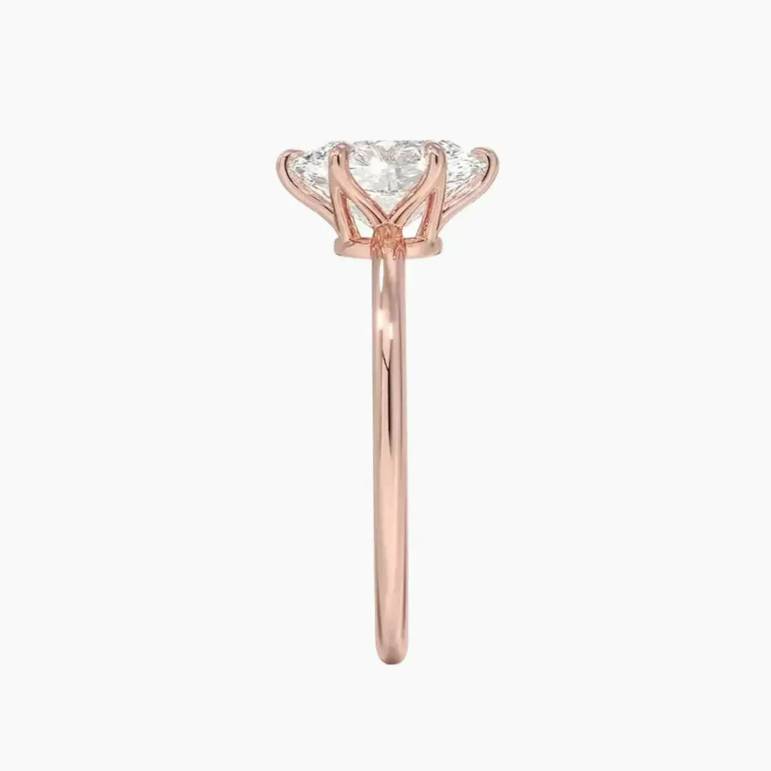Faye Oval Solitaire Diamond Ring Setting in 14K Rose Gold