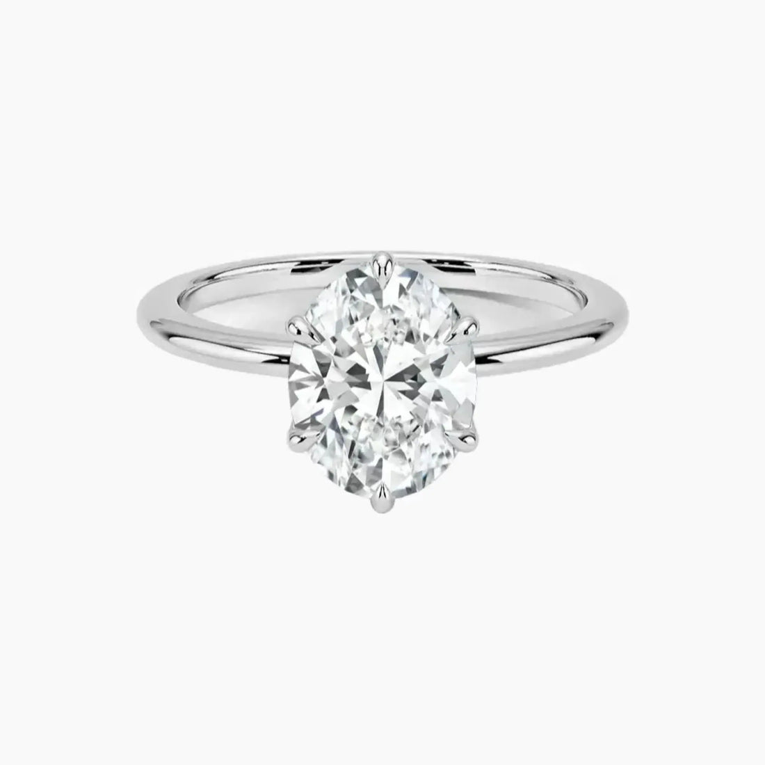 Faye Oval Solitaire Diamond Ring Setting in 14K Yellow Gold
