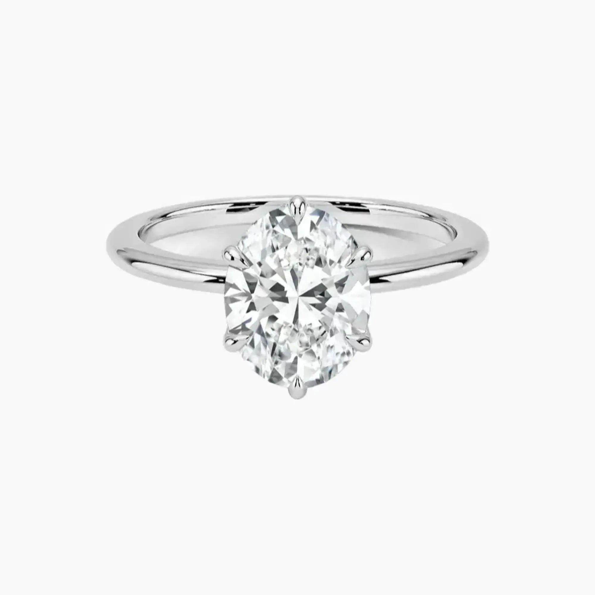 Faye Oval Solitaire 3 Carat Lab Grown Diamond Engagement Ring in 14K Yellow Gold