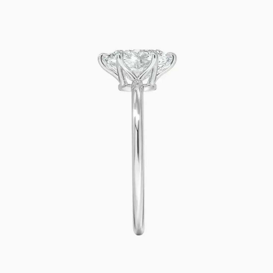 Faye Oval Solitaire Diamond Ring Setting in 14K White Gold