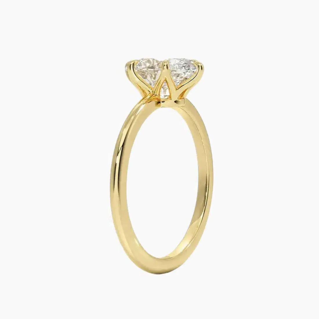 Faye Oval Solitaire Diamond Ring Setting in 18K White Gold