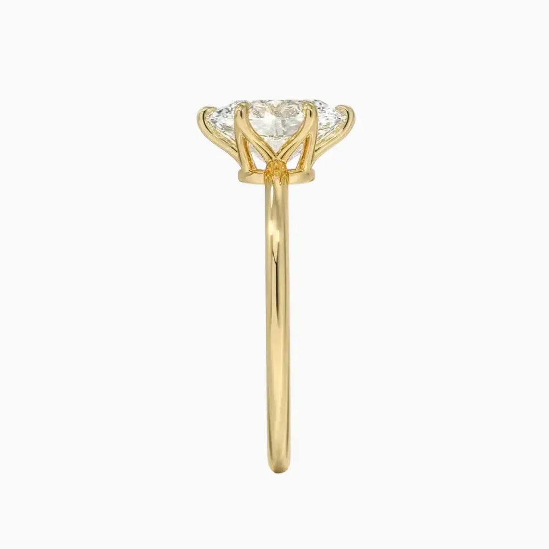 Faye Oval Solitaire Diamond Ring Setting in 18K White Gold