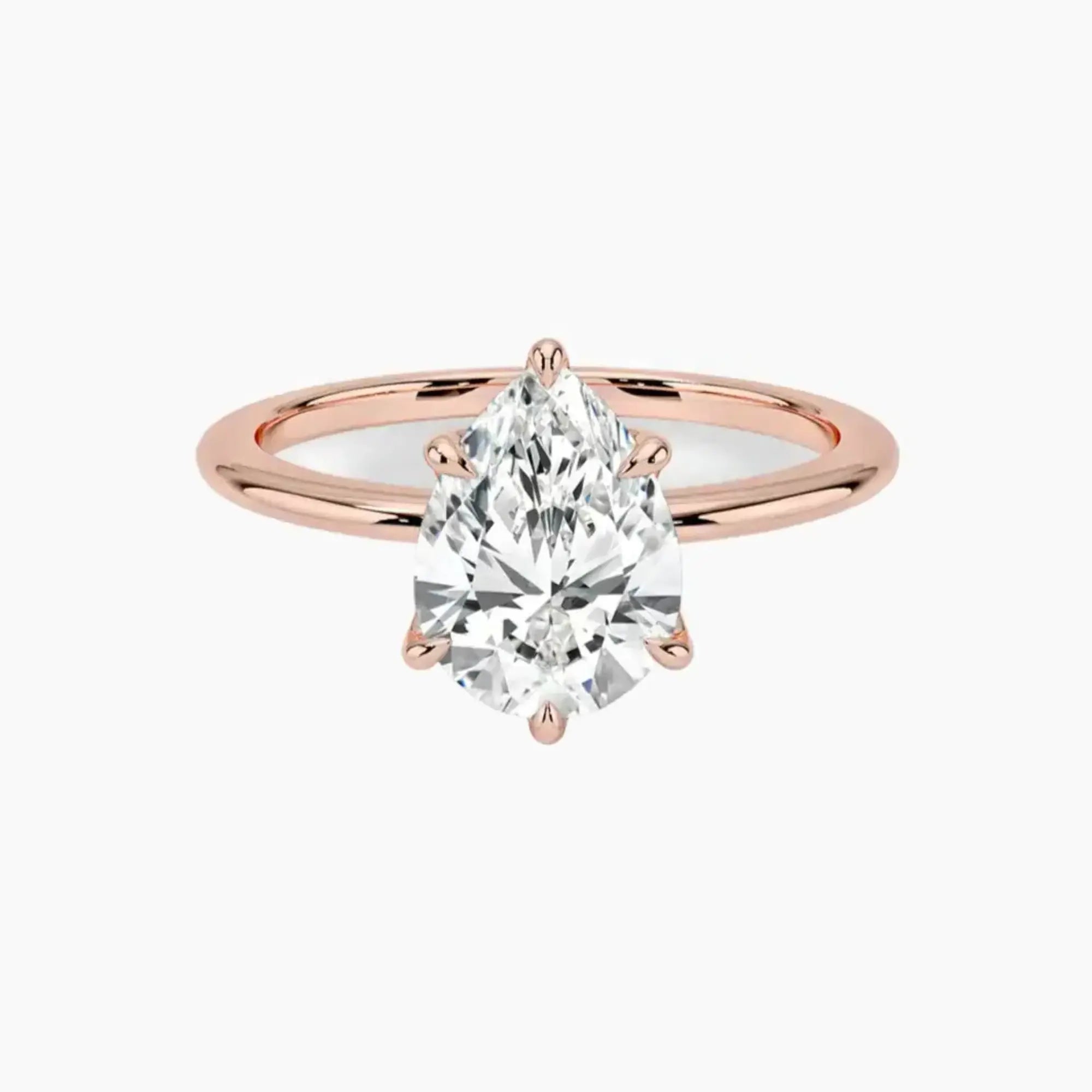 Faye Pear Solitaire 1 Carat Lab Grown Diamond Engagement Ring in 18K Yellow Gold