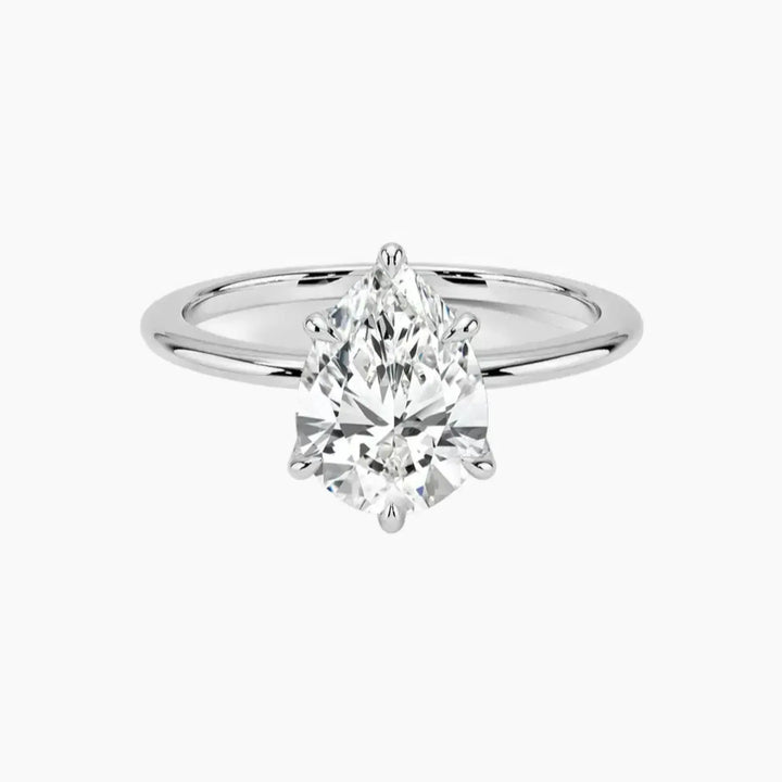 Faye Pear Solitaire 1.5 Carat Lab Grown Diamond Engagement Ring in 18K White Gold