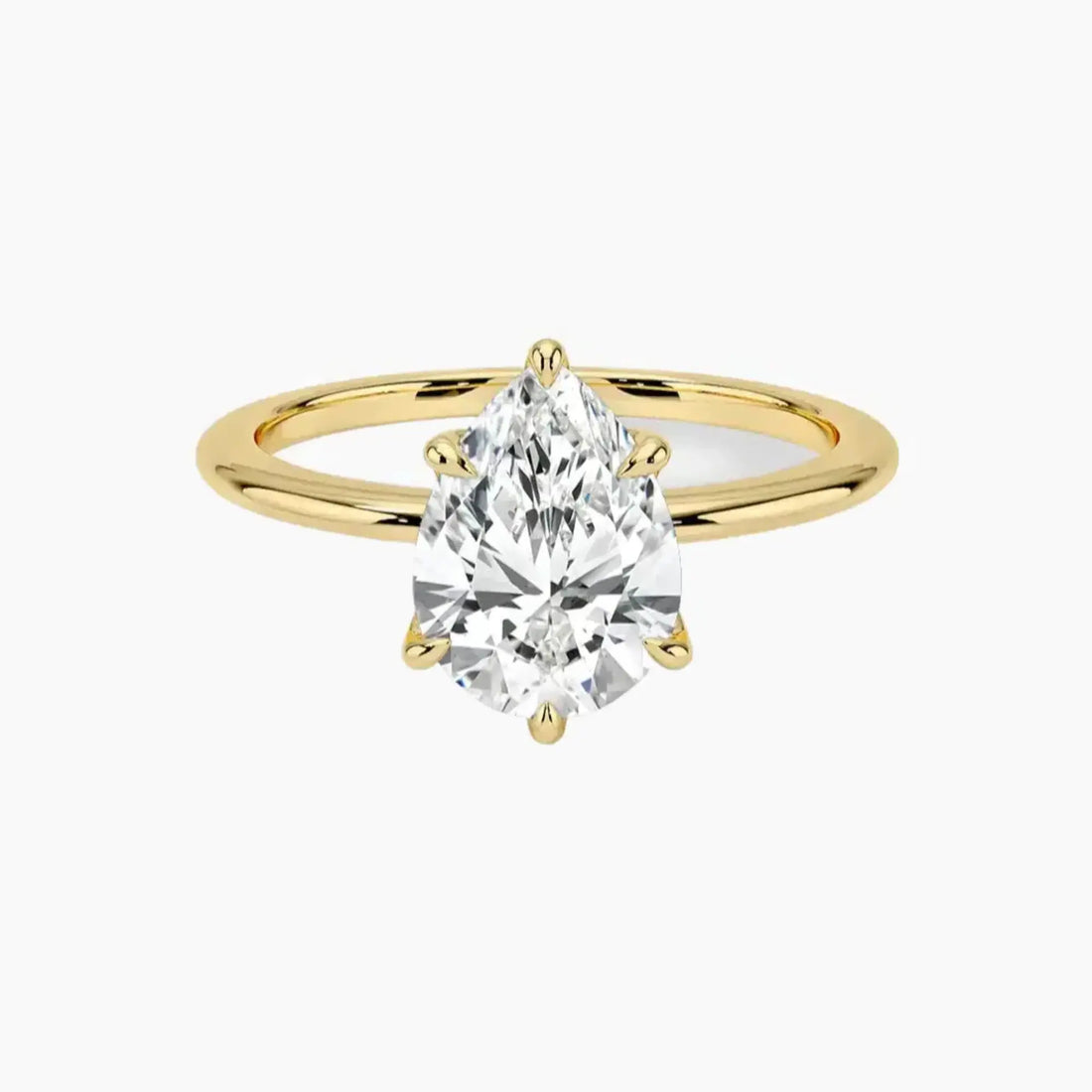 Faye Pear Solitaire 1 Carat Lab Grown Diamond Engagement Ring in 14K White Gold