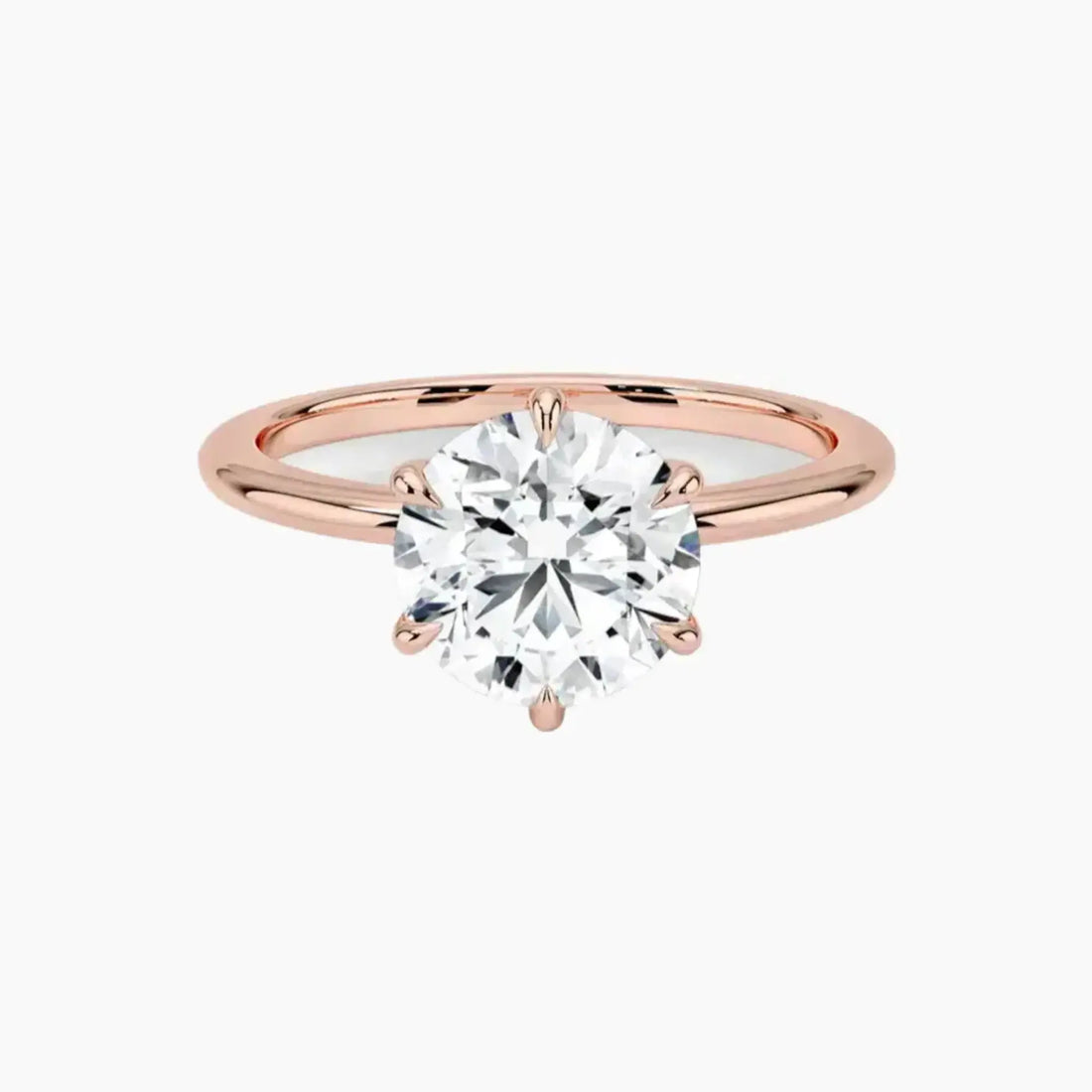 Faye Round Solitaire Diamond Ring Setting in 14K Yellow Gold
