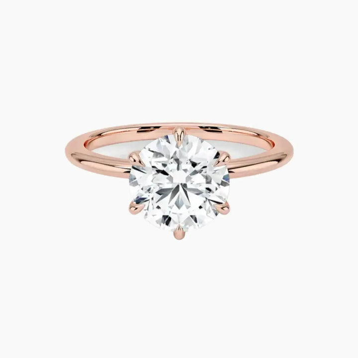 Faye Round Solitaire 1 Carat Lab Grown Diamond Engagement Ring in 14K Rose Gold