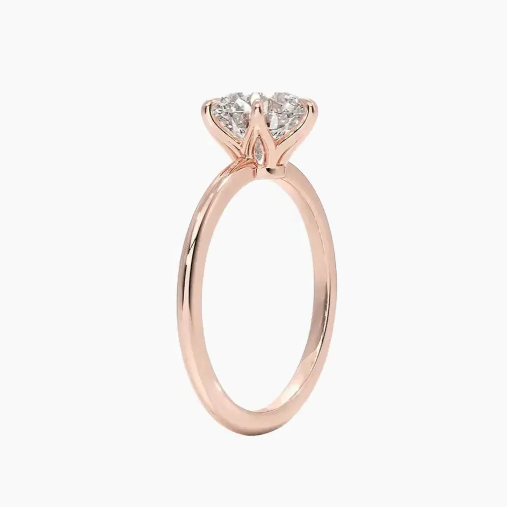 Faye Round Solitaire 2 Carat Lab Grown Diamond Engagement Ring in 18K Rose Gold