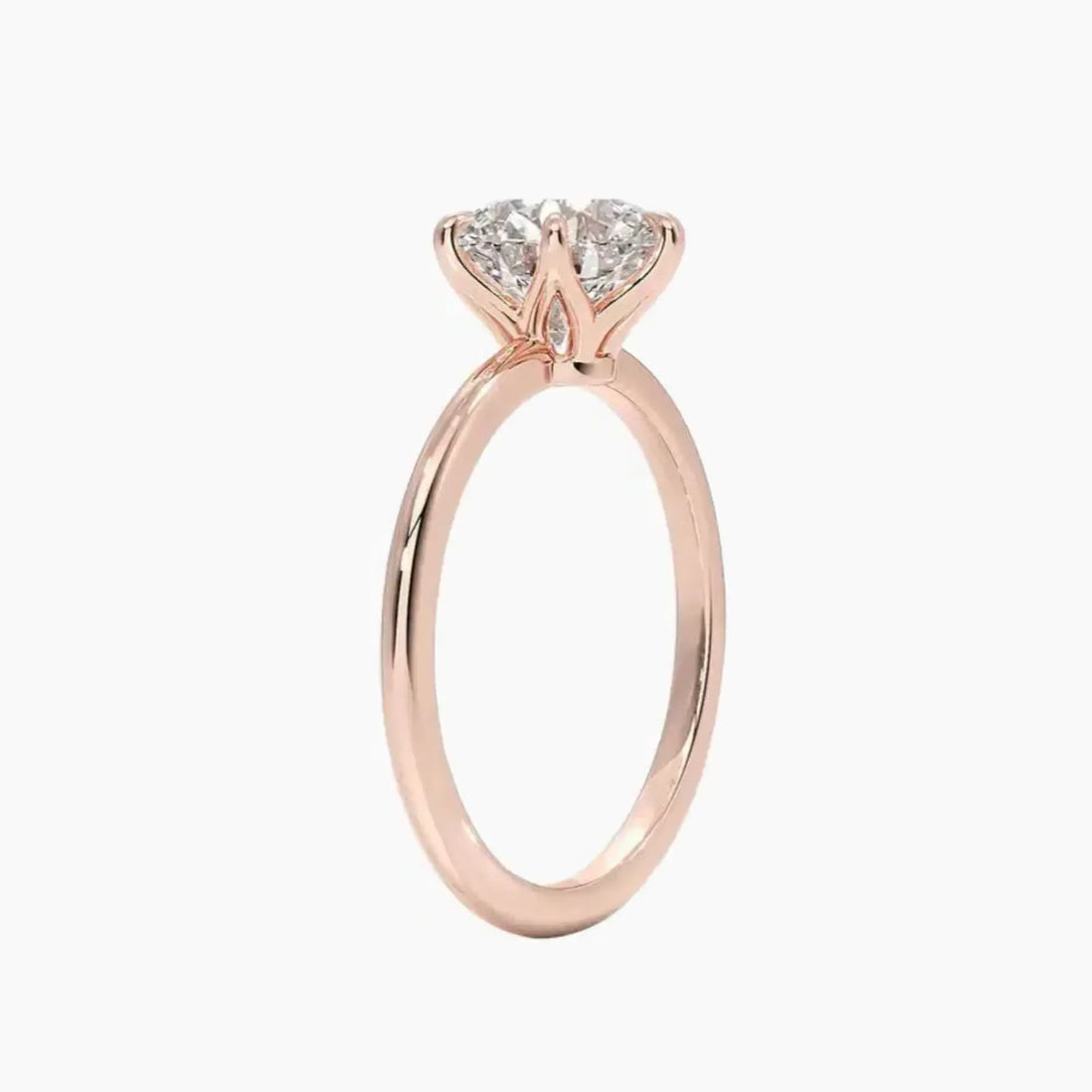 Faye Round Solitaire Diamond Ring Setting in 18K Rose Gold