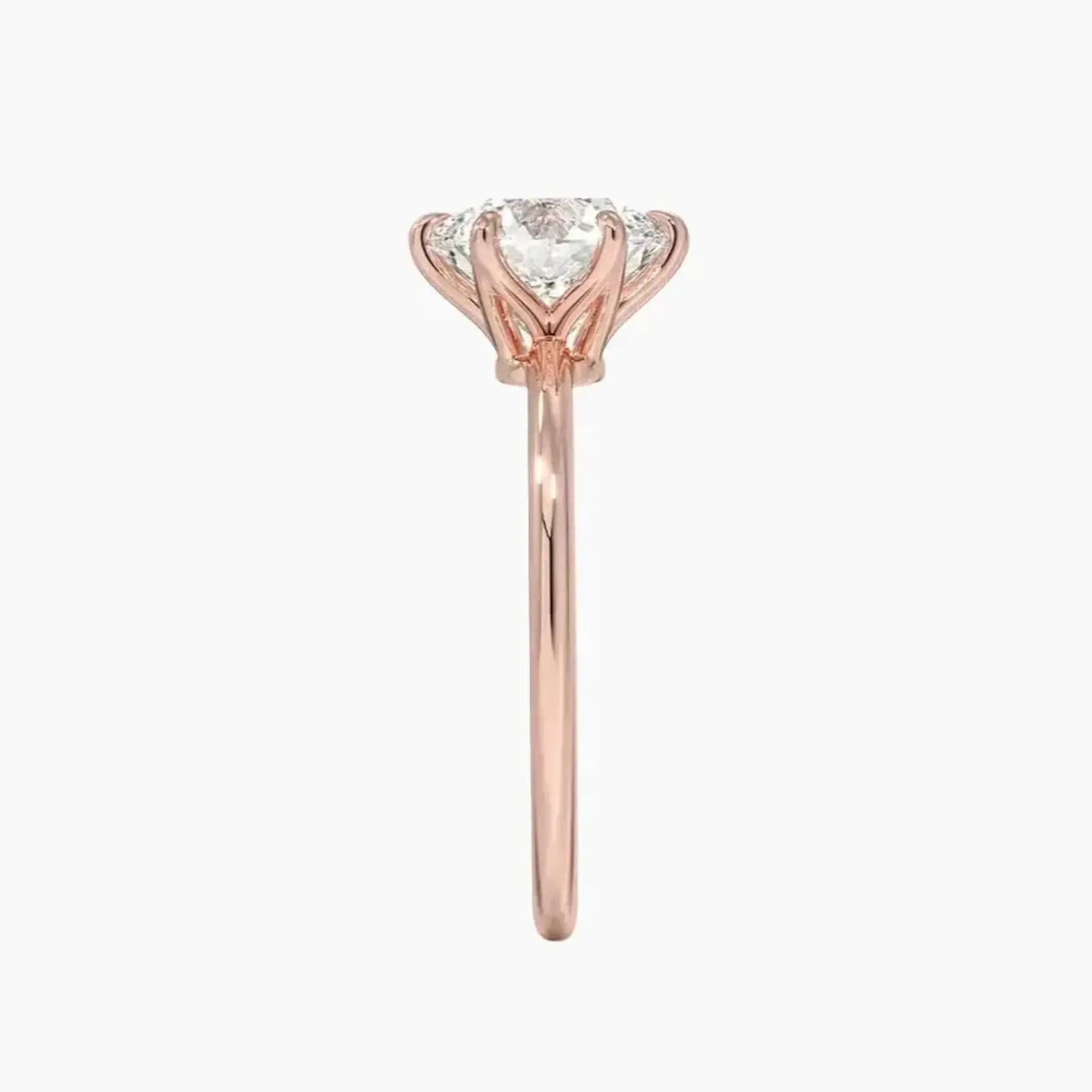 Faye Round Solitaire 2 Carat Lab Grown Diamond Engagement Ring in 18K Rose Gold