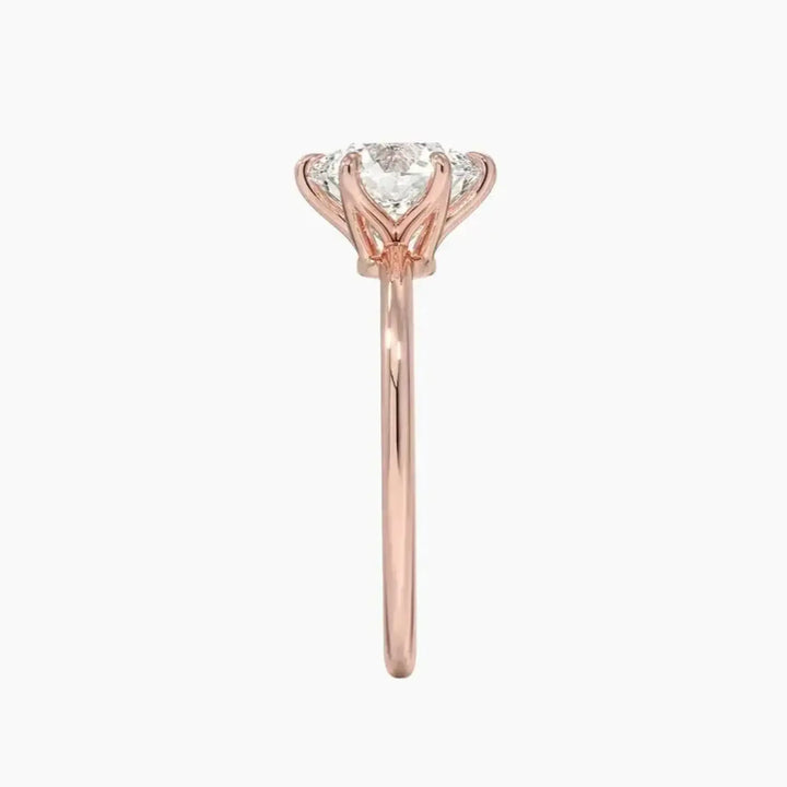 Faye Round Solitaire 3 Carat Lab Grown Diamond Engagement Ring in 18K Yellow Gold